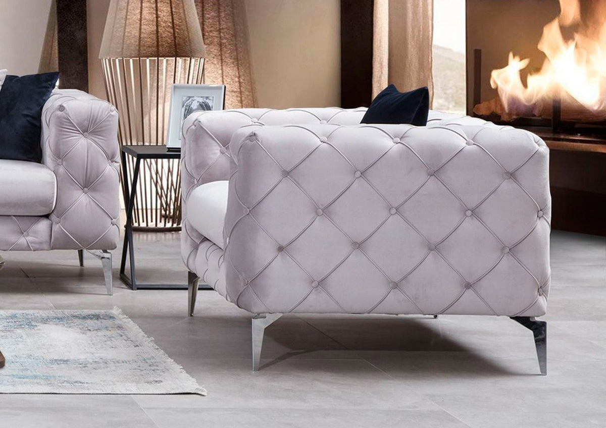 Fotoliu, Como - Light Grey, Gri deschis