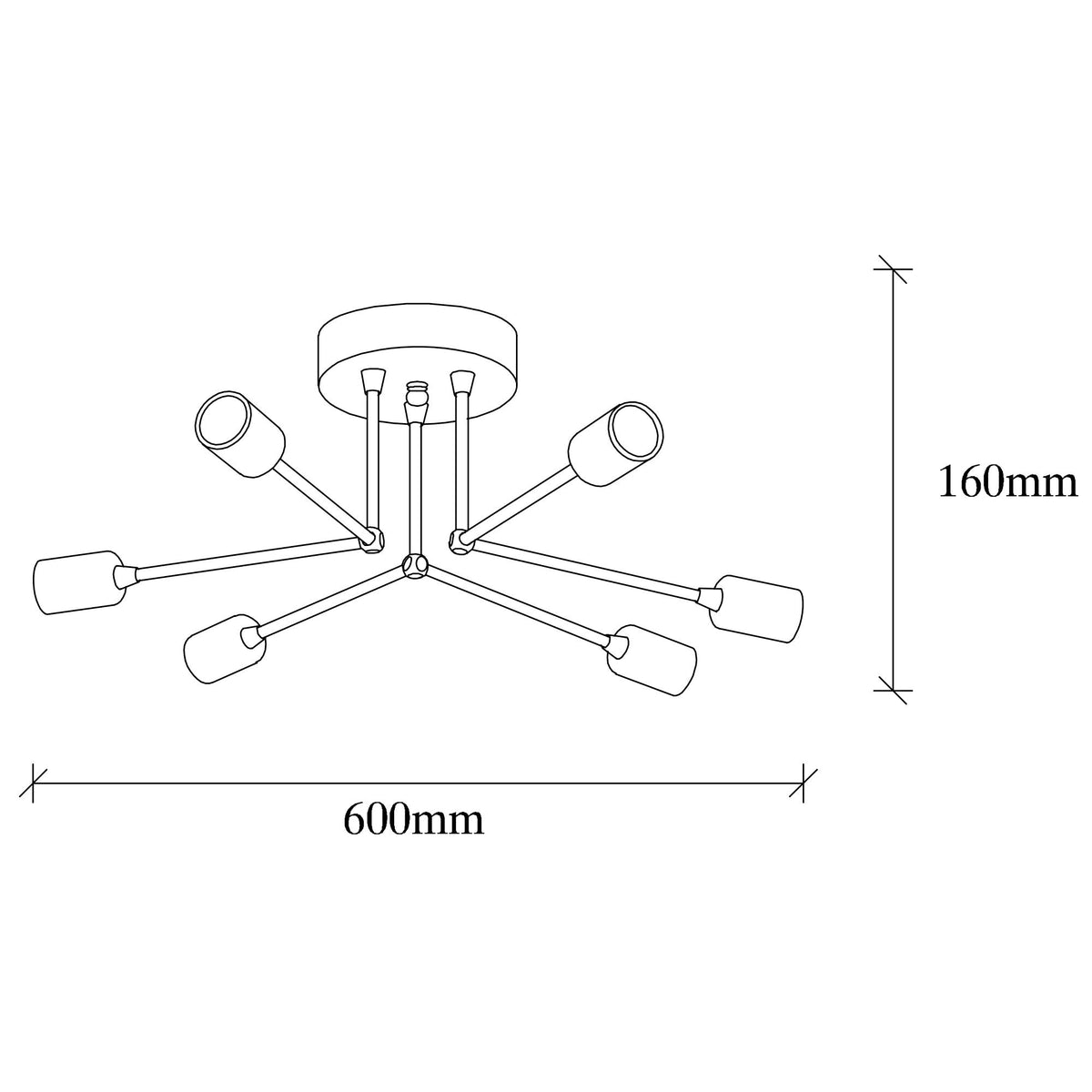 Candelabru, Sparrow - 1231, Negru