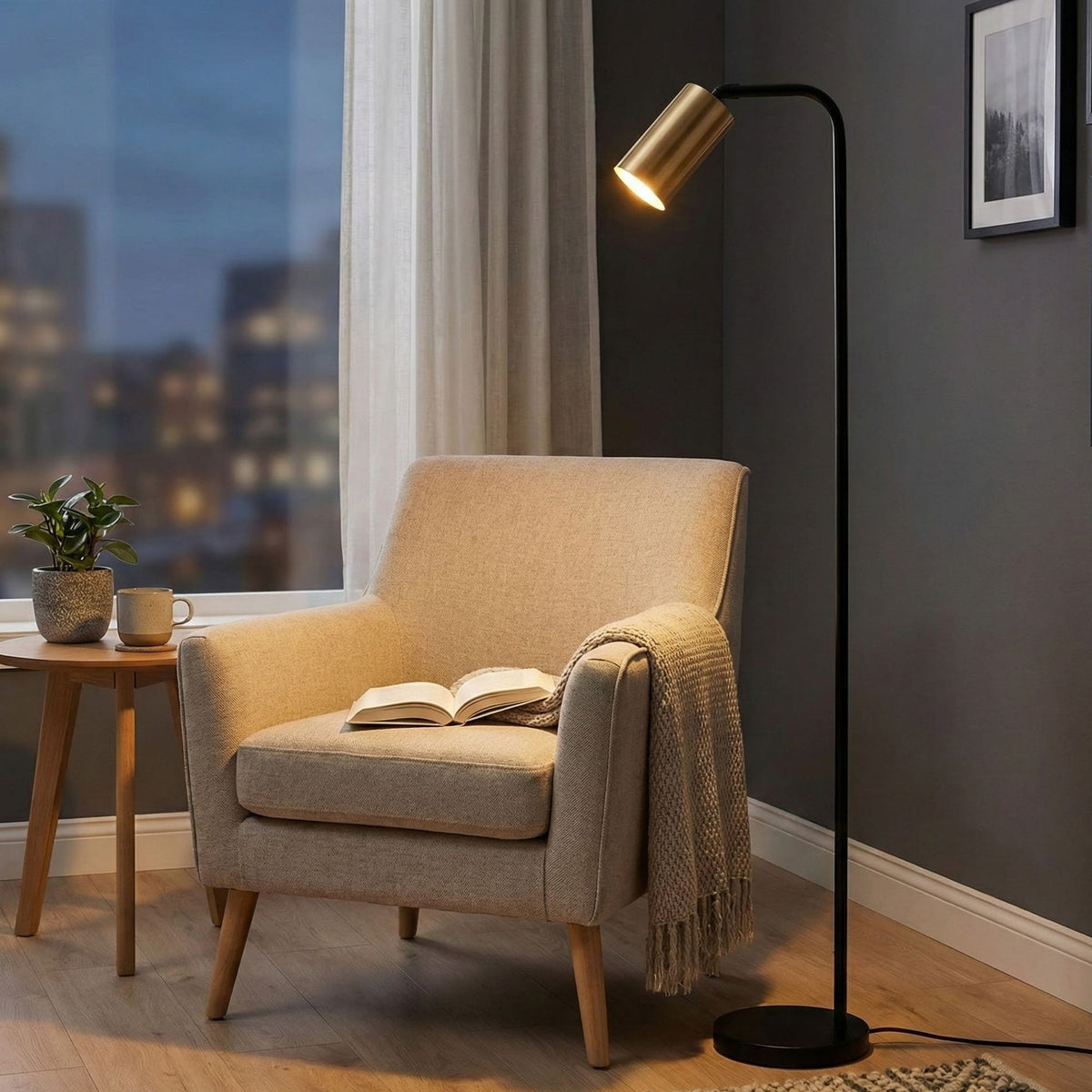 Lampadar, Emek - 4081, Negru / Vintage