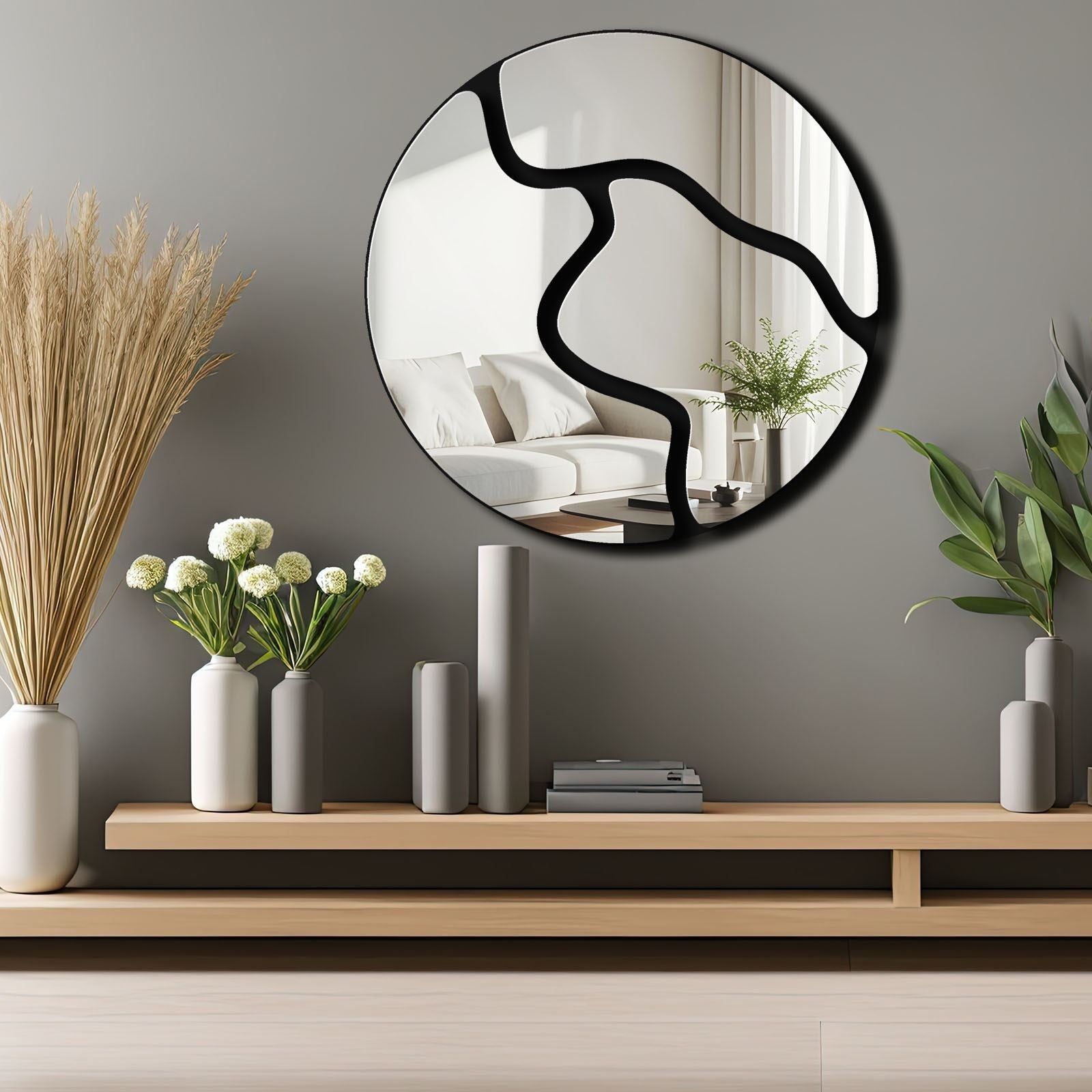 Oglindă decorativă, Ozgl507 - Silver, Argintiu