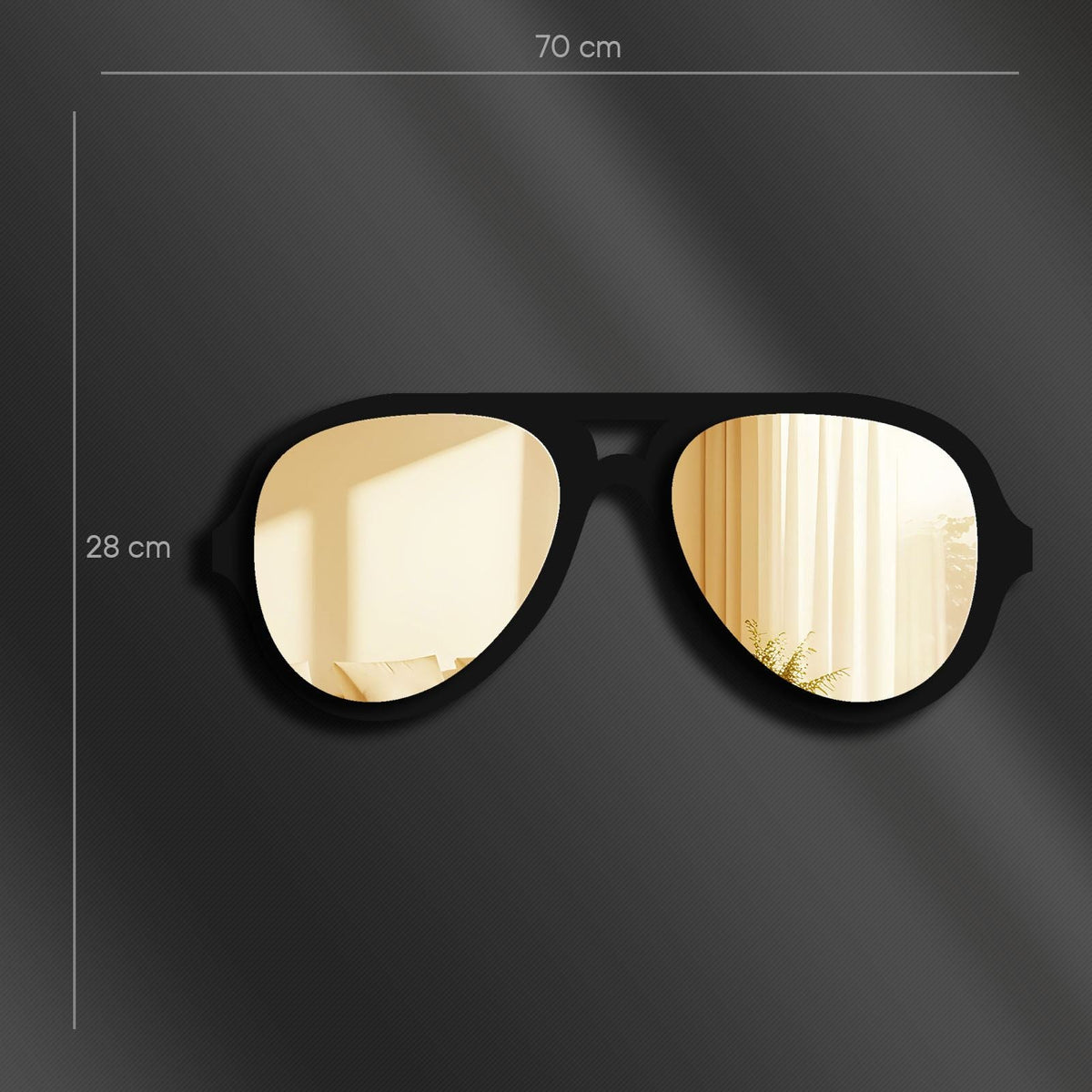 Oglindă decorativă, Ozgl508 - Gold, Auriu