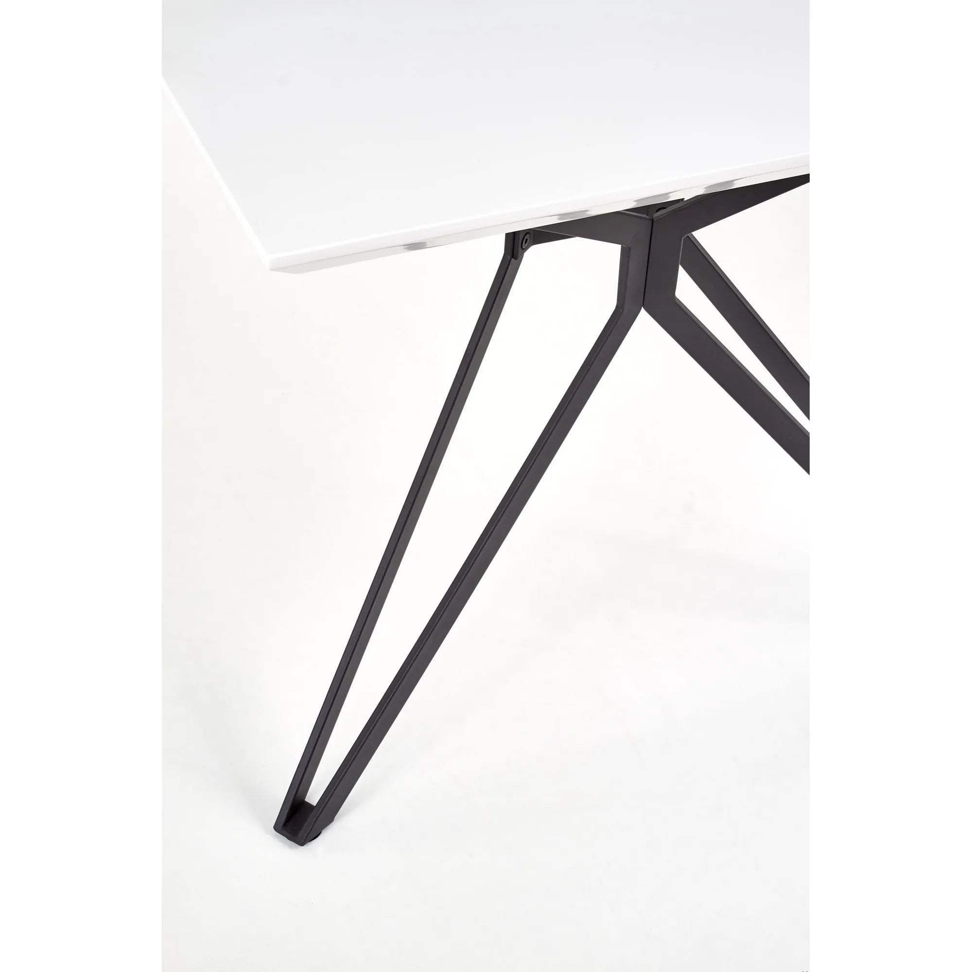 Masa PASCAL, alb/negru, 160x90x76 cm