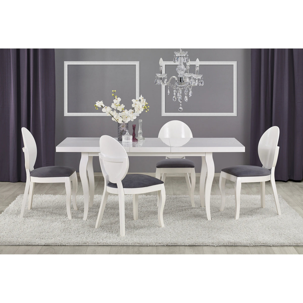 Masa extensibila MOZART, alb, 160/240x90x75 cm