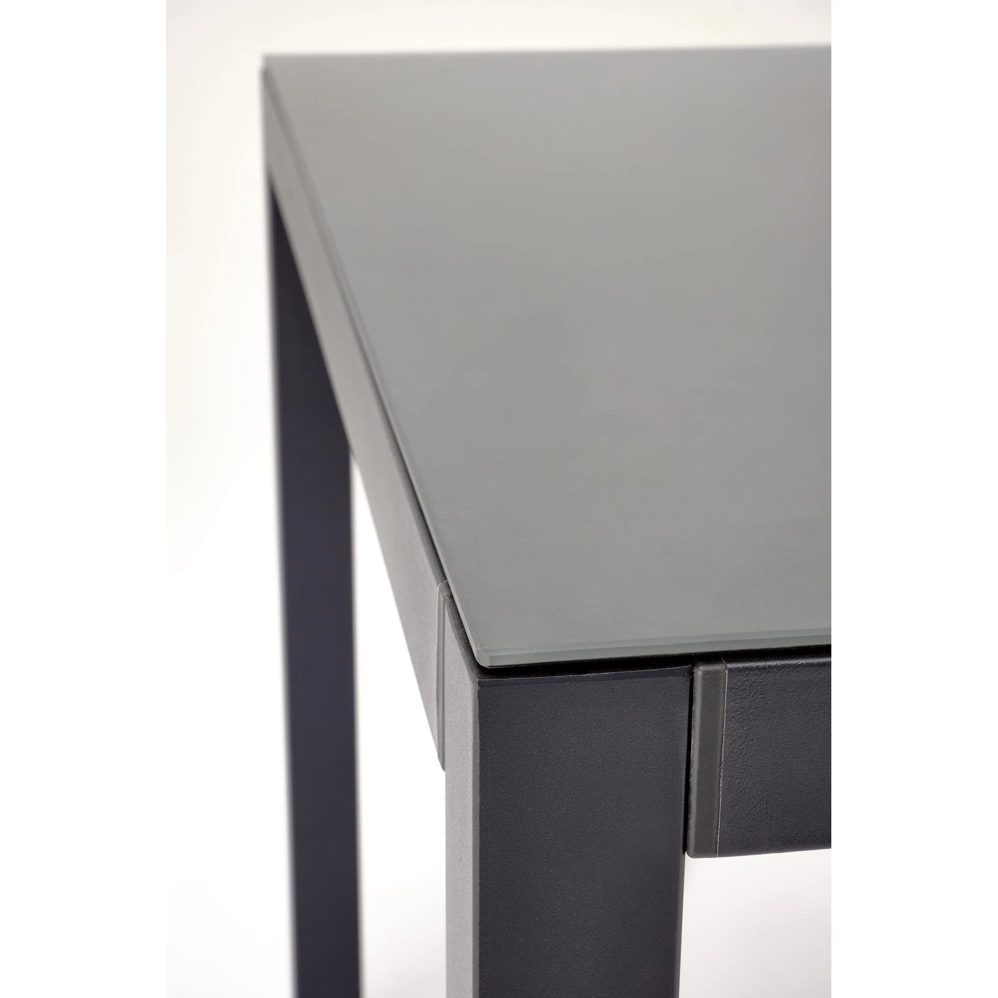Masa gradina HOVER, gri/gri antracit, sticla/metal, 150x90x75 cm