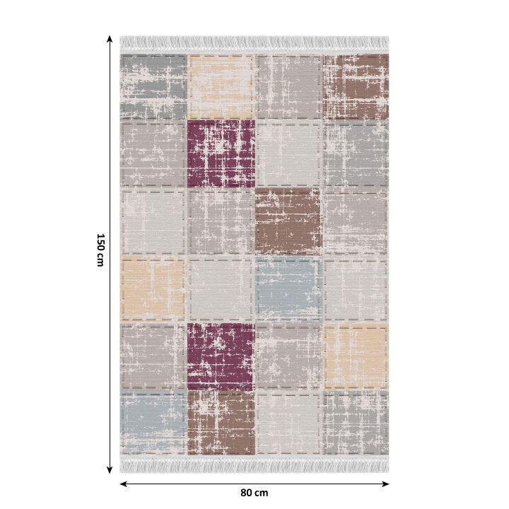 Covor FIBRI, 80x150 cm, forma dreptunghiulara, poliester, multicolor