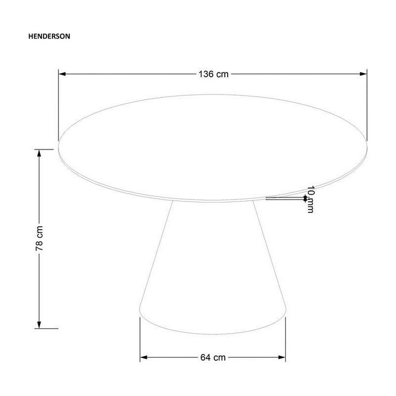 Masa rotunda HENDERSON, nuc,  furnir natural, 138x78 cm