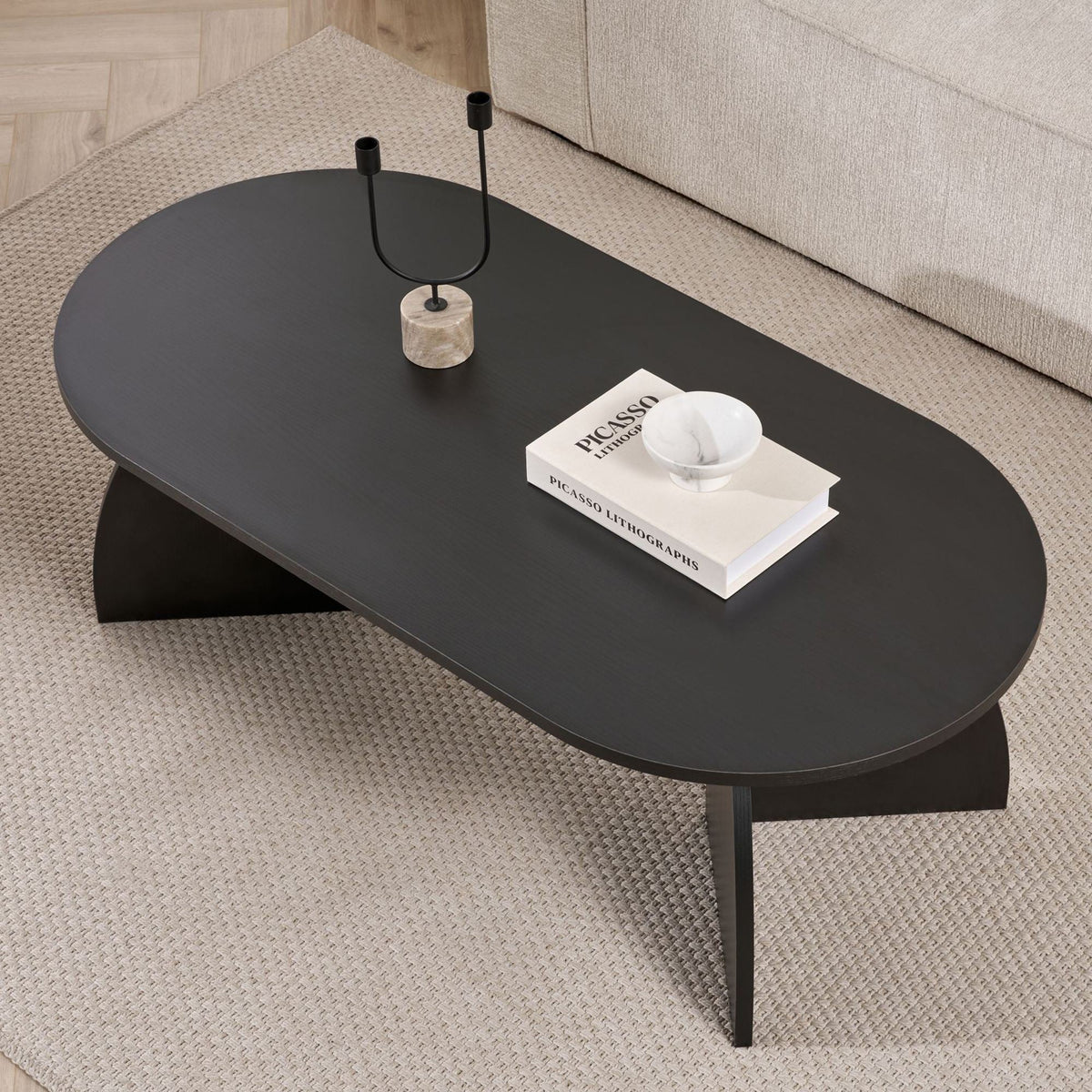 Măsuță de cafea, Melina - Wood Black, Lemn Negru