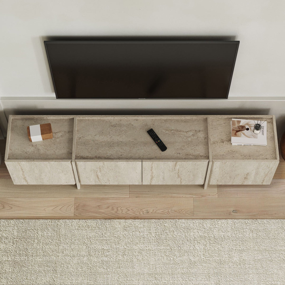 Comodă TV, Lowen - Travertine, Travertin