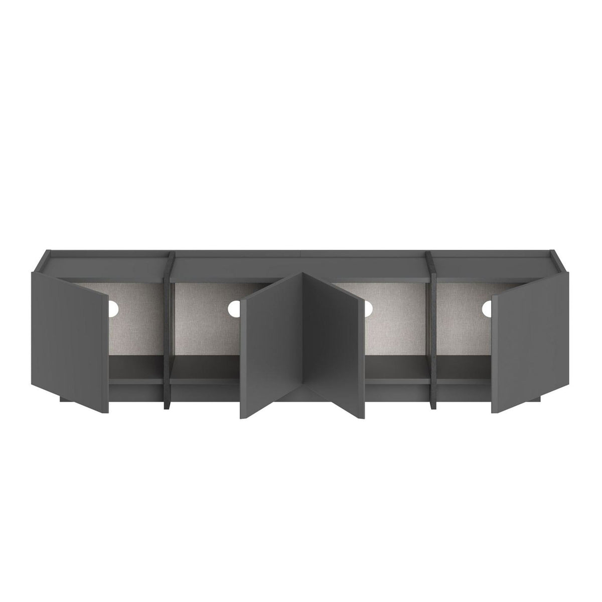 Comodă TV, Lowen - Anthracite, Black, Antracit / Negru