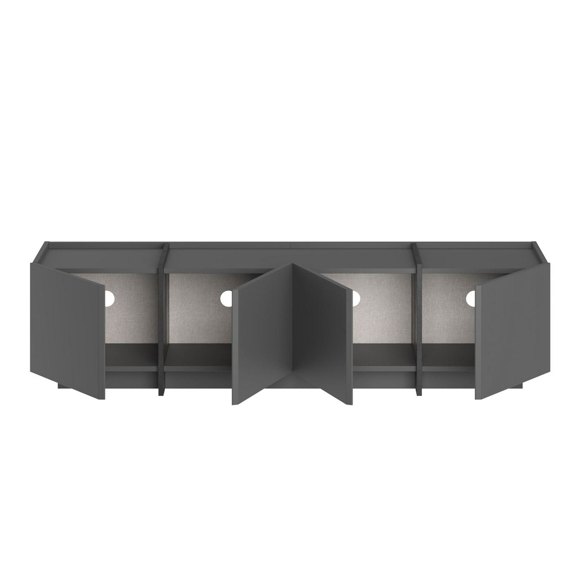 Comodă TV, Lowen - Anthracite, Black, Antracit / Negru