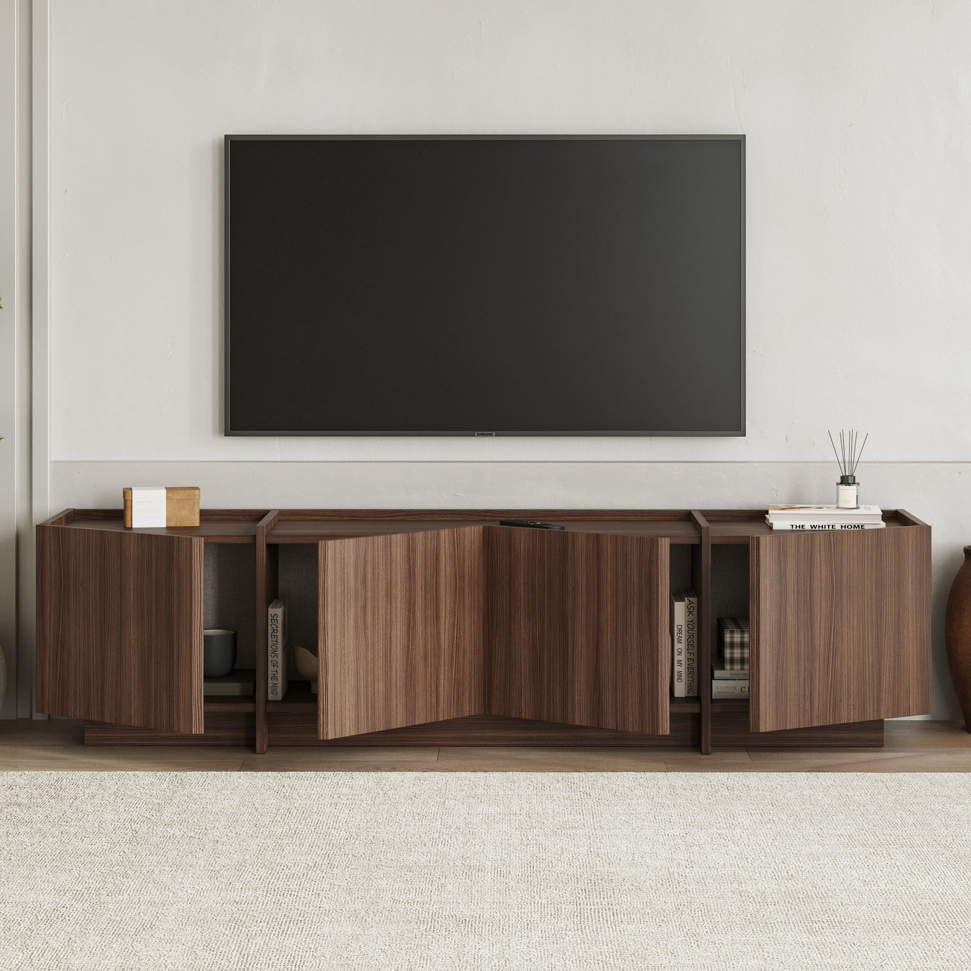 Comodă TV, Lowen - Milano Walnut, Nuc Milano