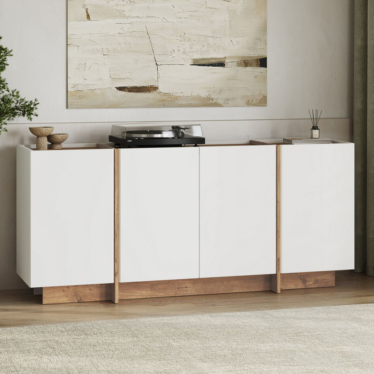 Consolă, Dorma - White, Atlantic Pine, Alb / Pin Atlantic