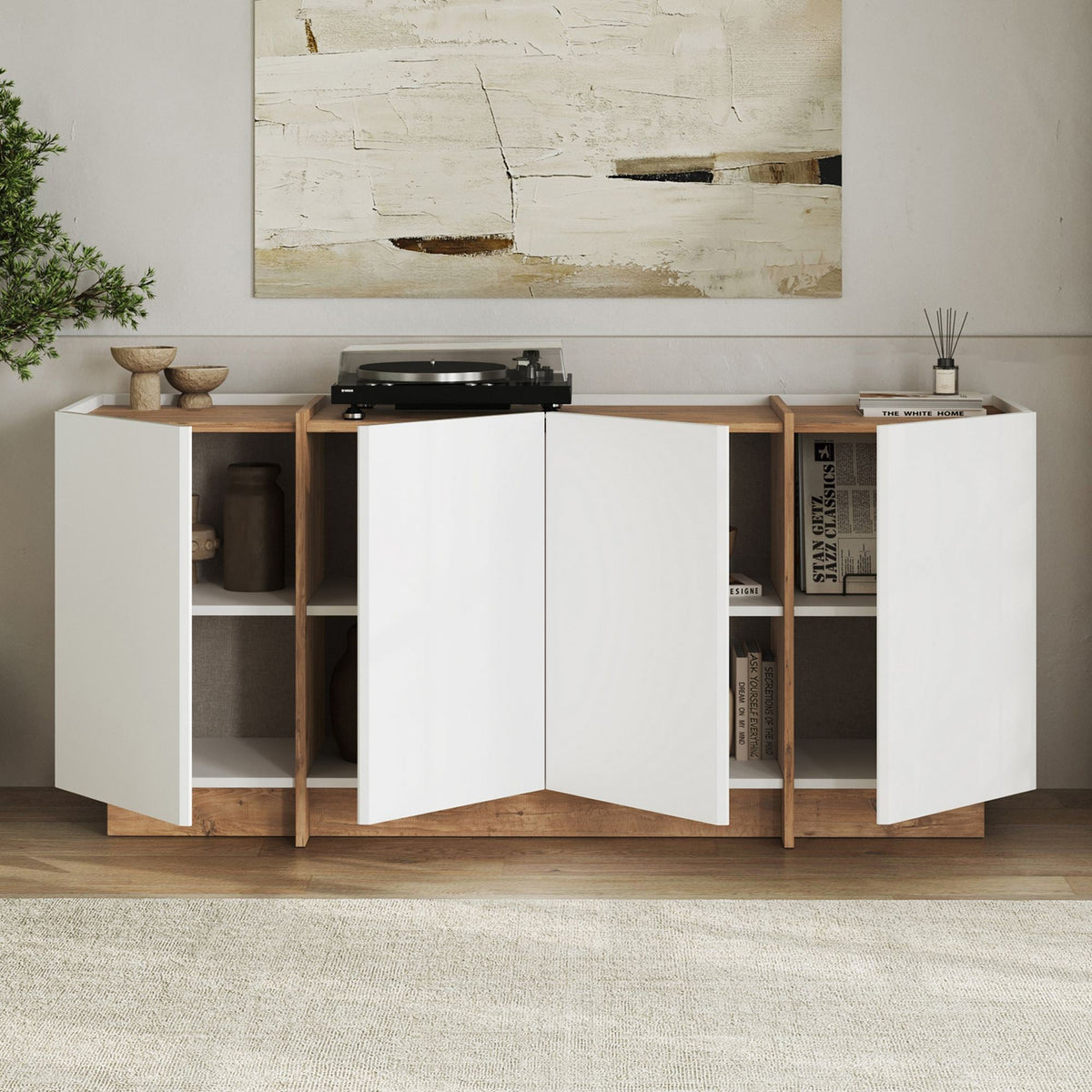 Consolă, Dorma - White, Atlantic Pine, Alb / Pin Atlantic