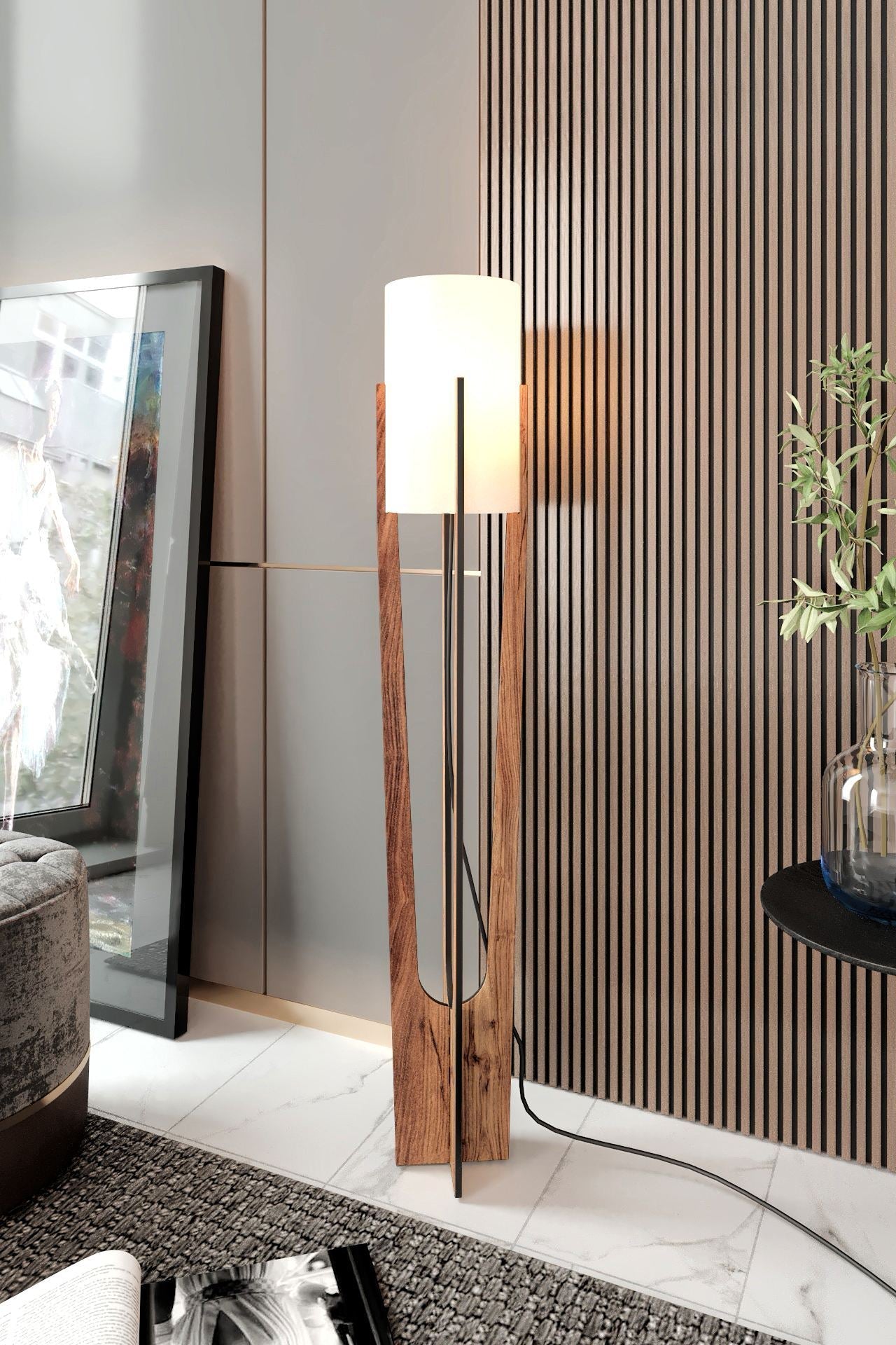 Lampadar, Minimalist - Walnut, Nuc