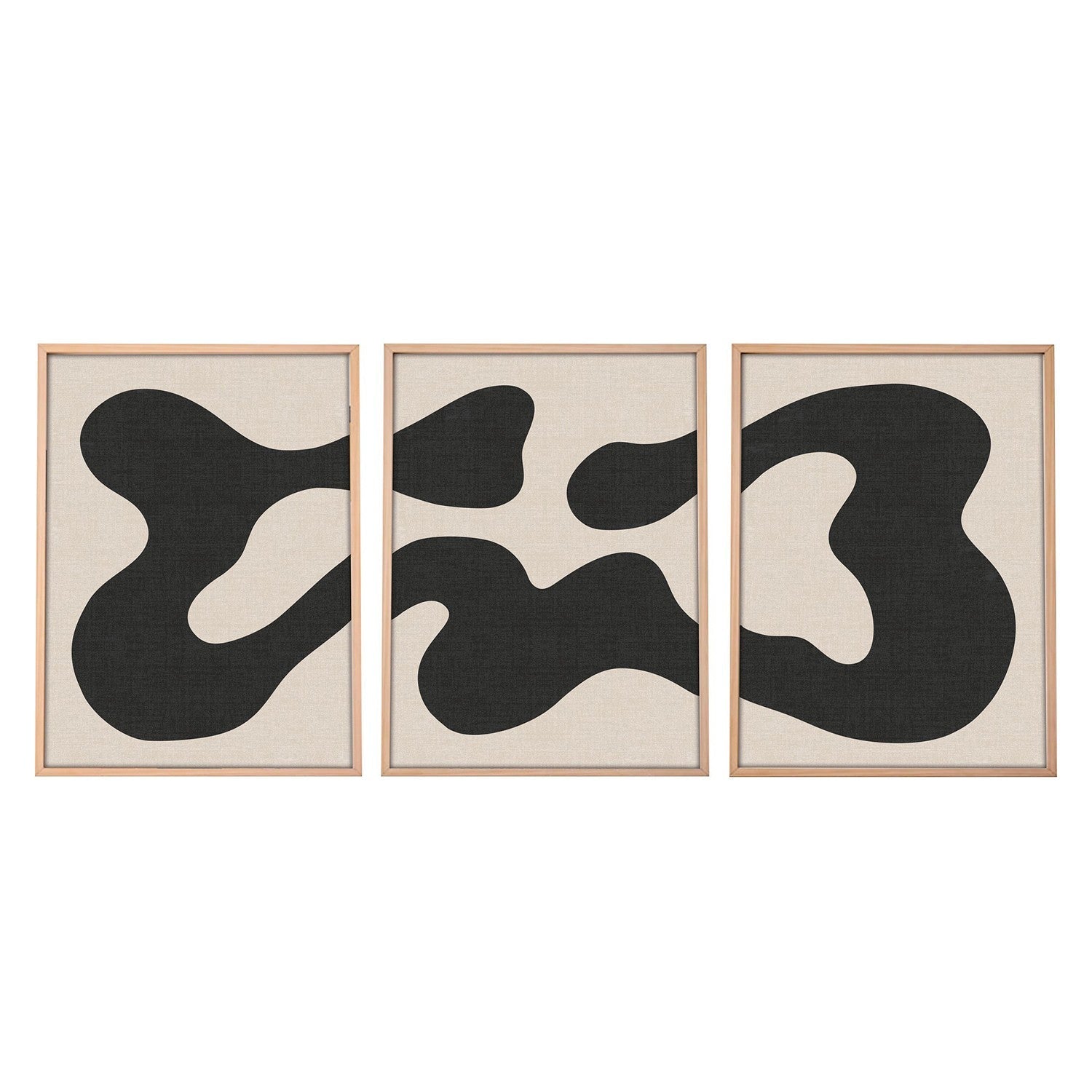 Tablou decorativ MDF cu ramă (3 piese), Huhu199 - 50 x 70, Multicolor