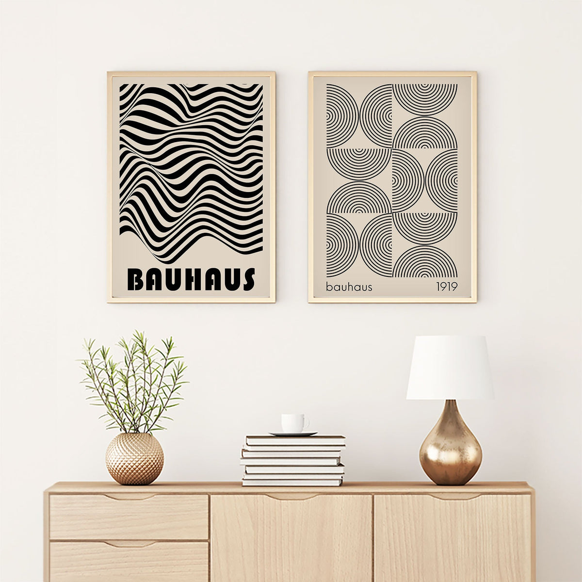 Tablou decorativ MDF cu ramă (2 piese), Huhu247 - 50 x 70, Multicolor