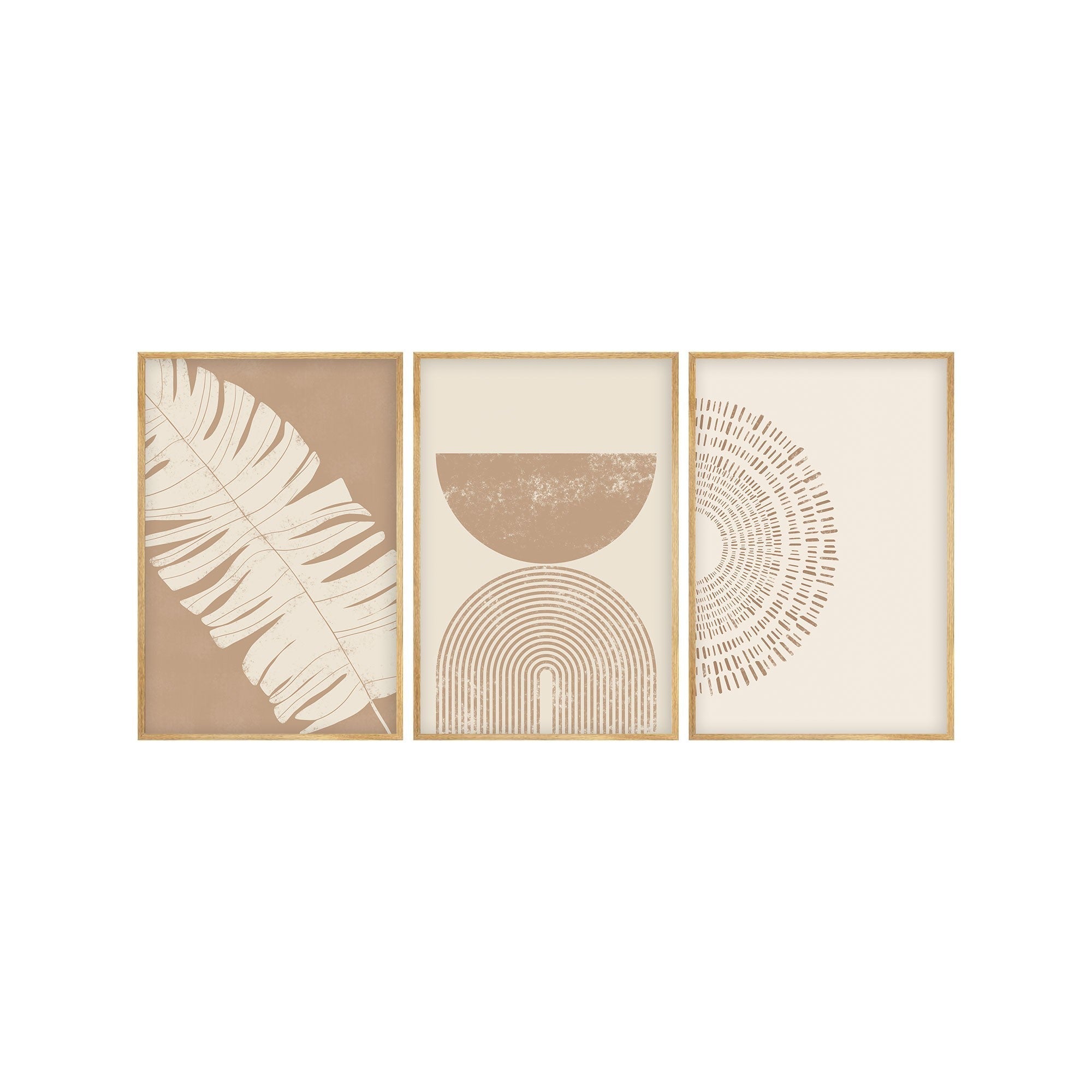 Tablou decorativ MDF cu ramă (3 piese), Huhu259 - 50 x 35, Multicolor