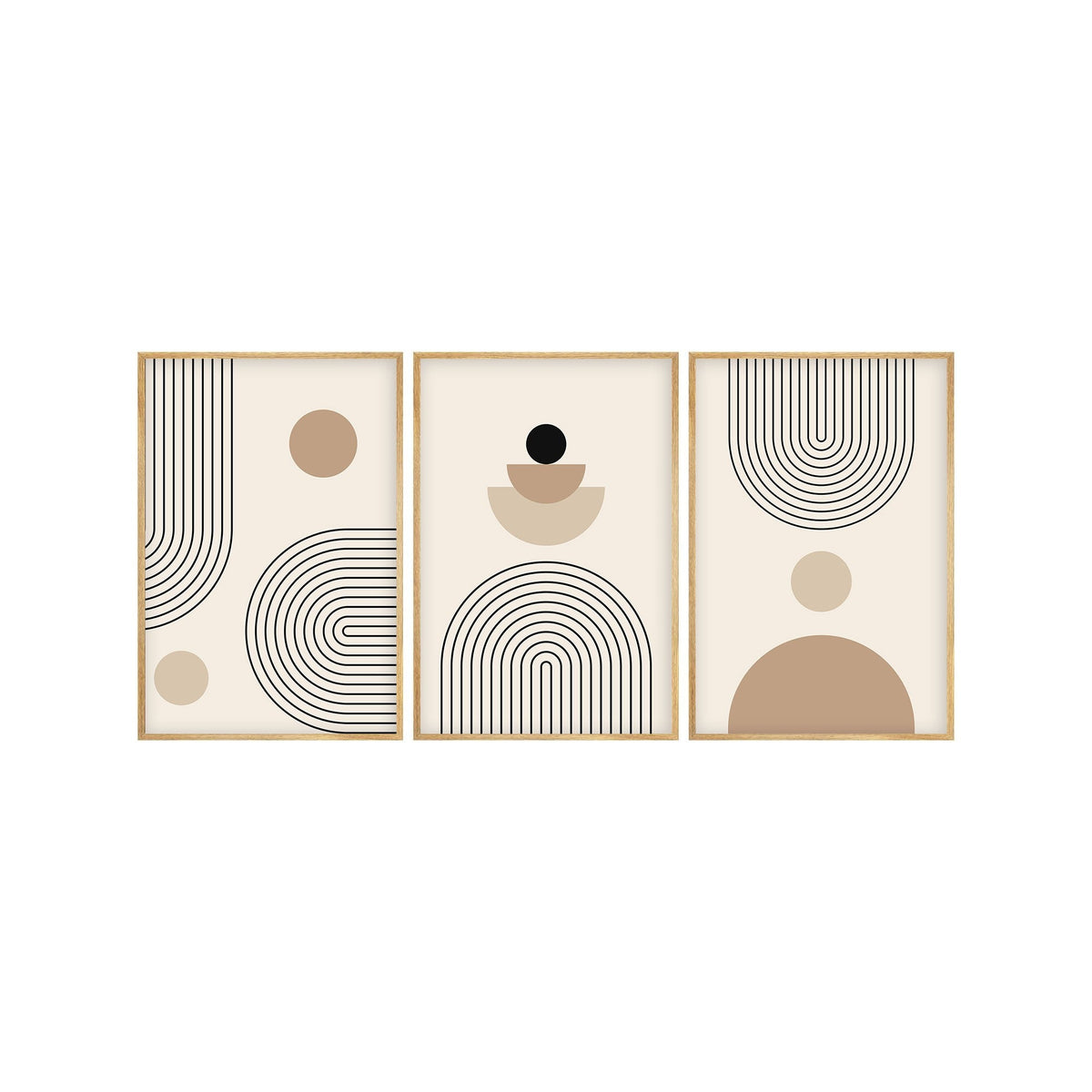 Tablou decorativ MDF cu ramă (3 piese), Huhu261 - 50 x 70, Multicolor