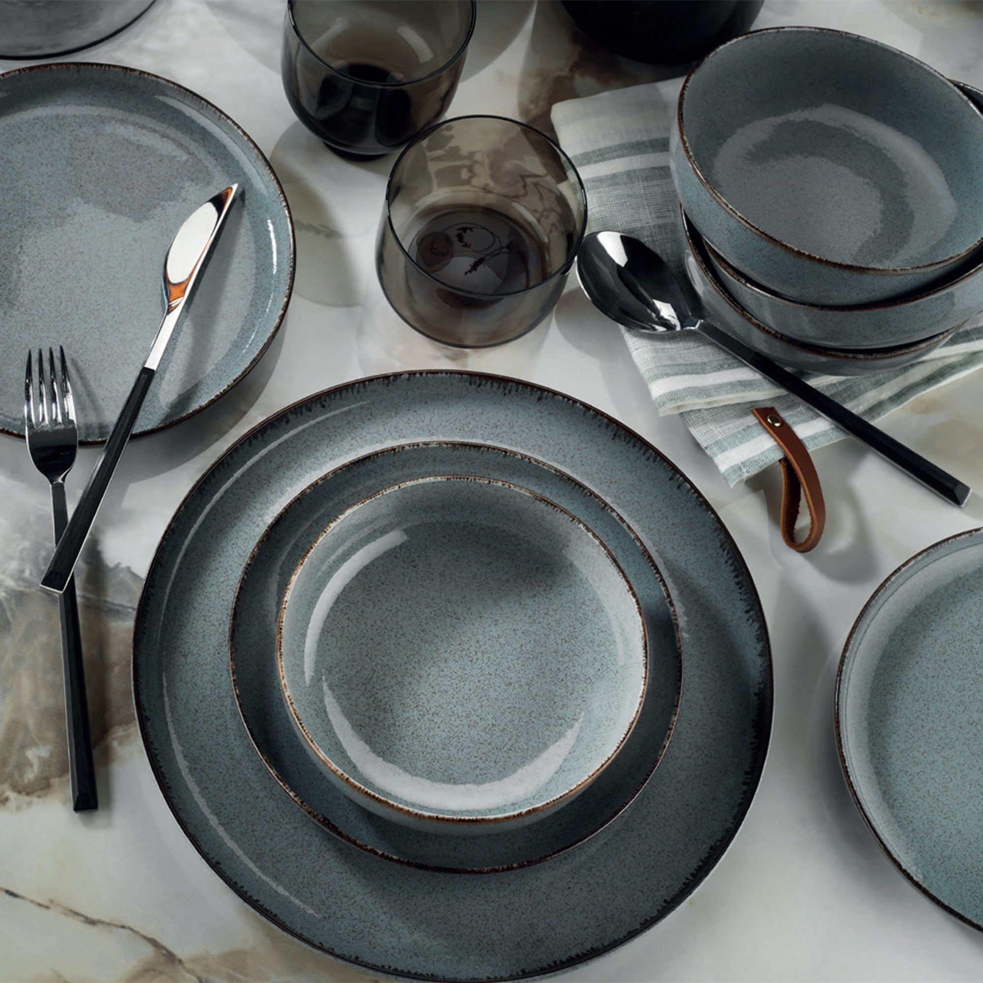 Set veselă (24 piese), MOD24Y2730P01 - Blue, Albastru