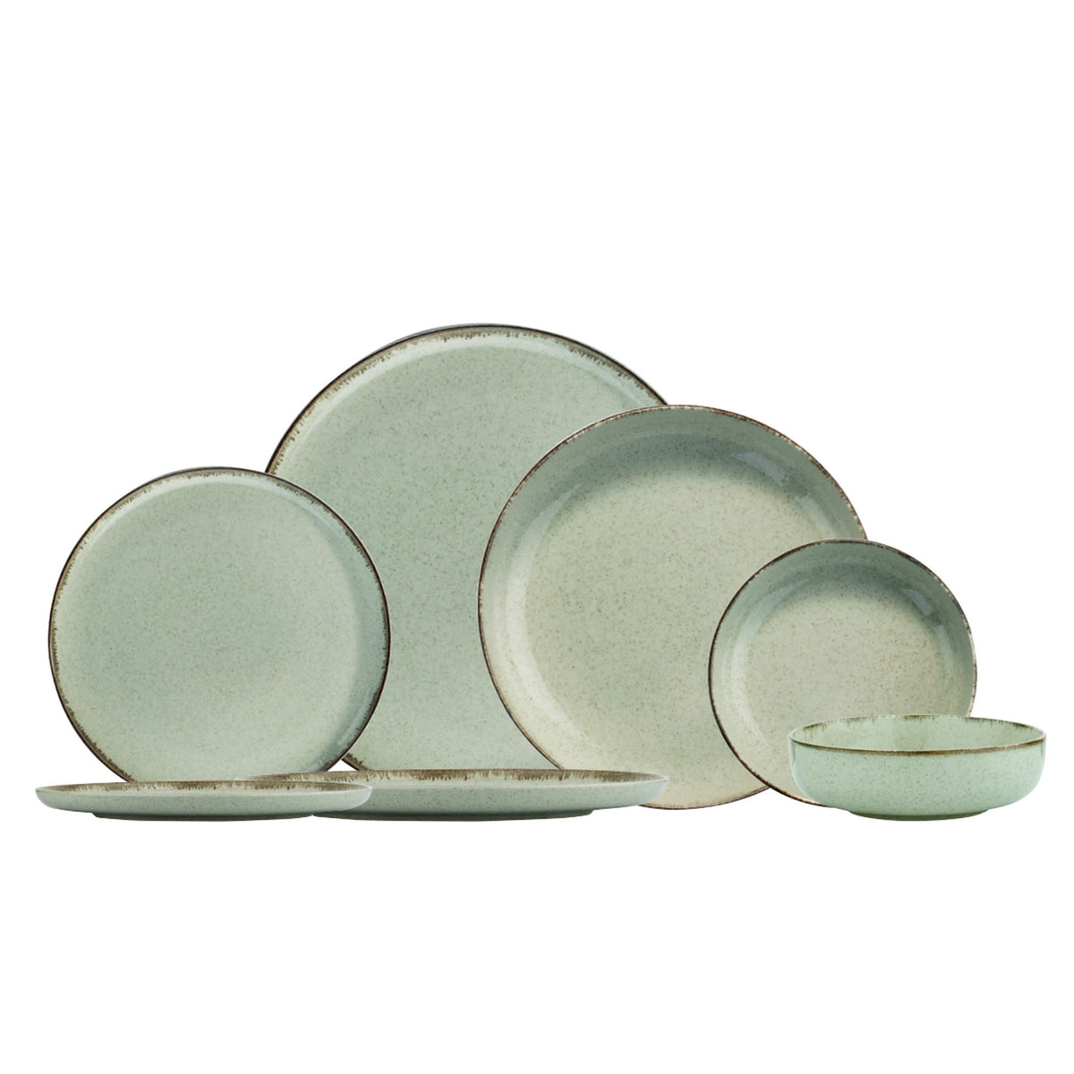 Set veselă (24 piese), MOD24Y2730P03, Verde