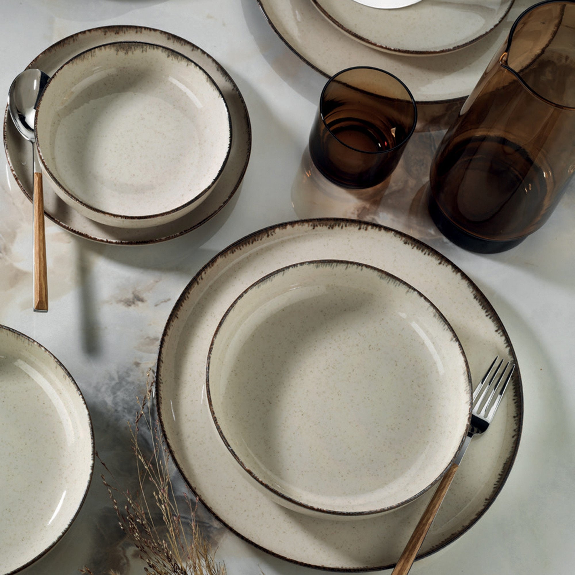Set veselă (18 piese), MOD18Y2730P02 - Cinnamon, Scorțișoară