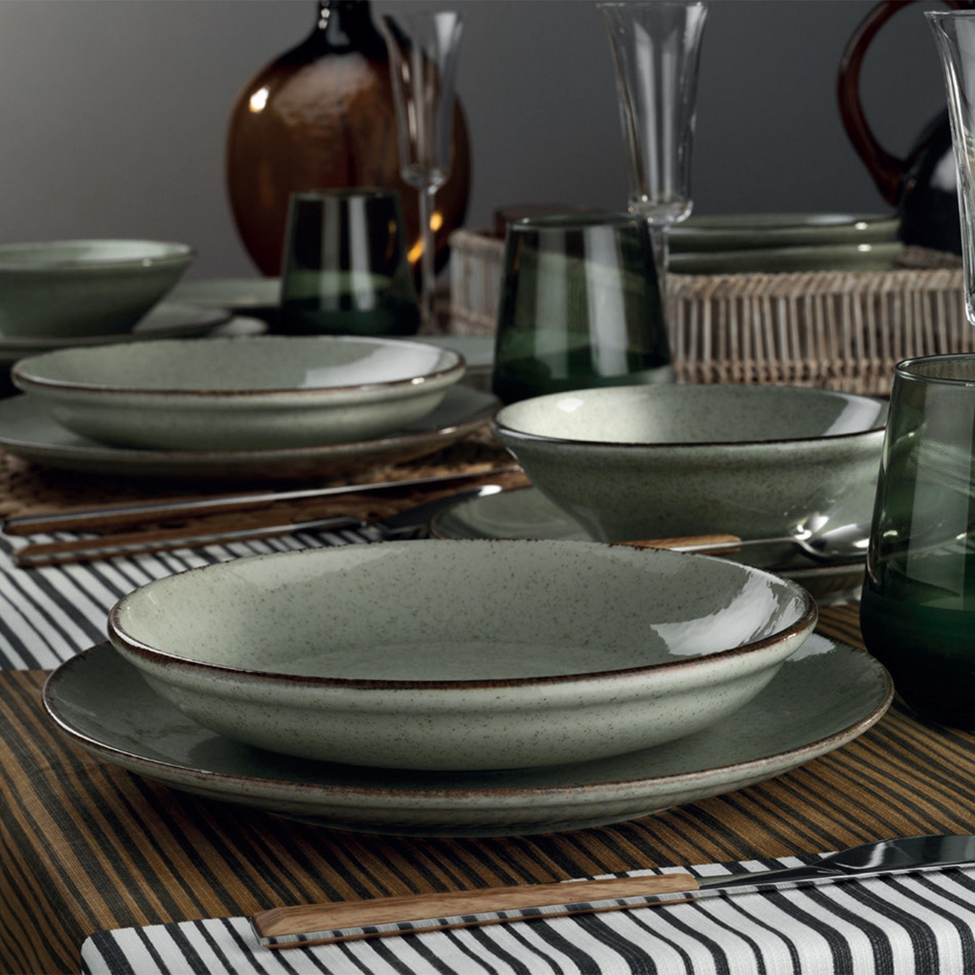 Set veselă (18 piese), MOD18Y2730P03, Verde