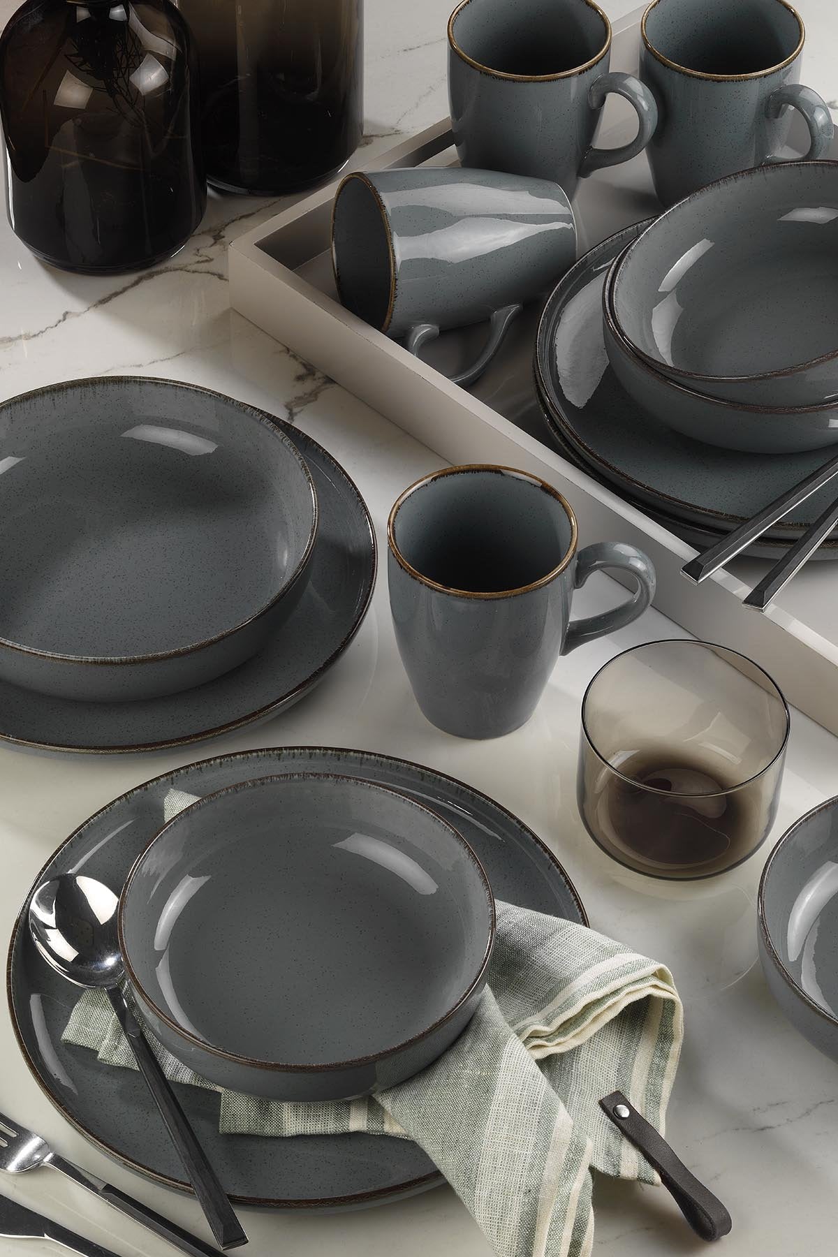 Set veselă (16 piese), MOD16Y2730P01, Albastru