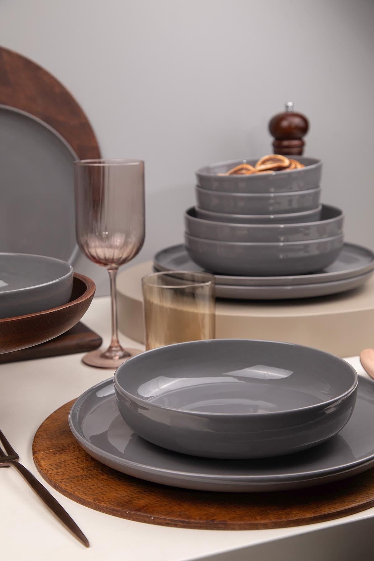 Set veselă (12 piese), MOD12Y1A740800, Antracit