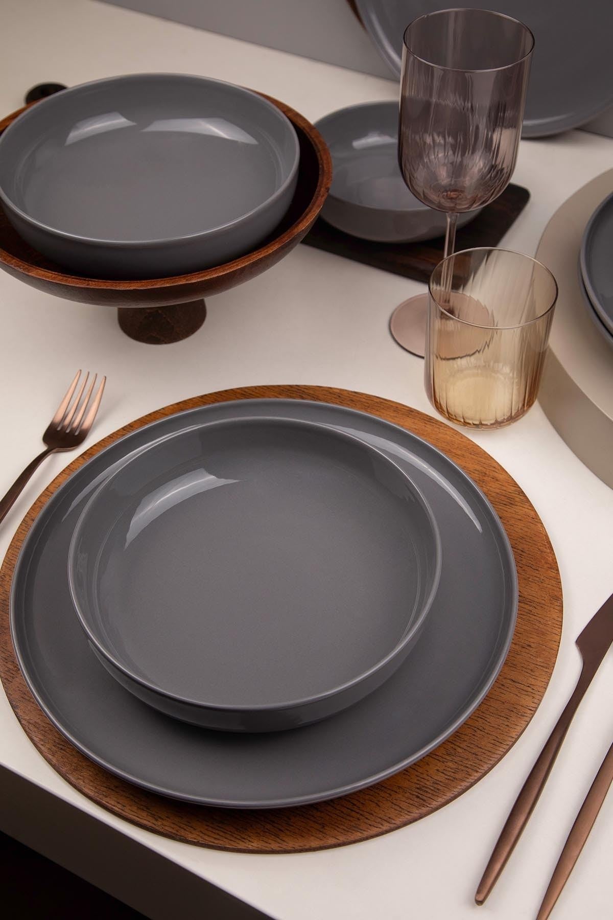 Set veselă (12 piese), MOD12Y1A740800, Antracit