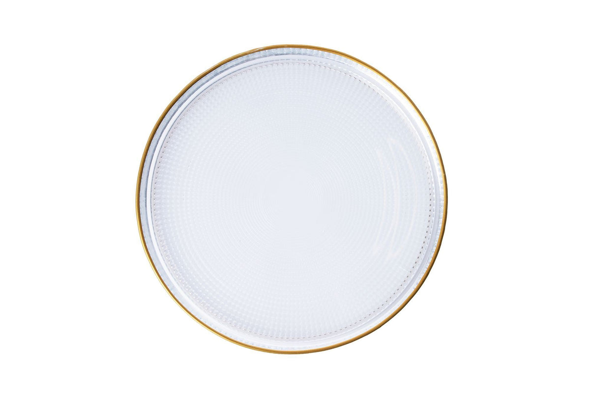 Set farfurii desert (6 piese), Loren6p, Transparent / Auriu