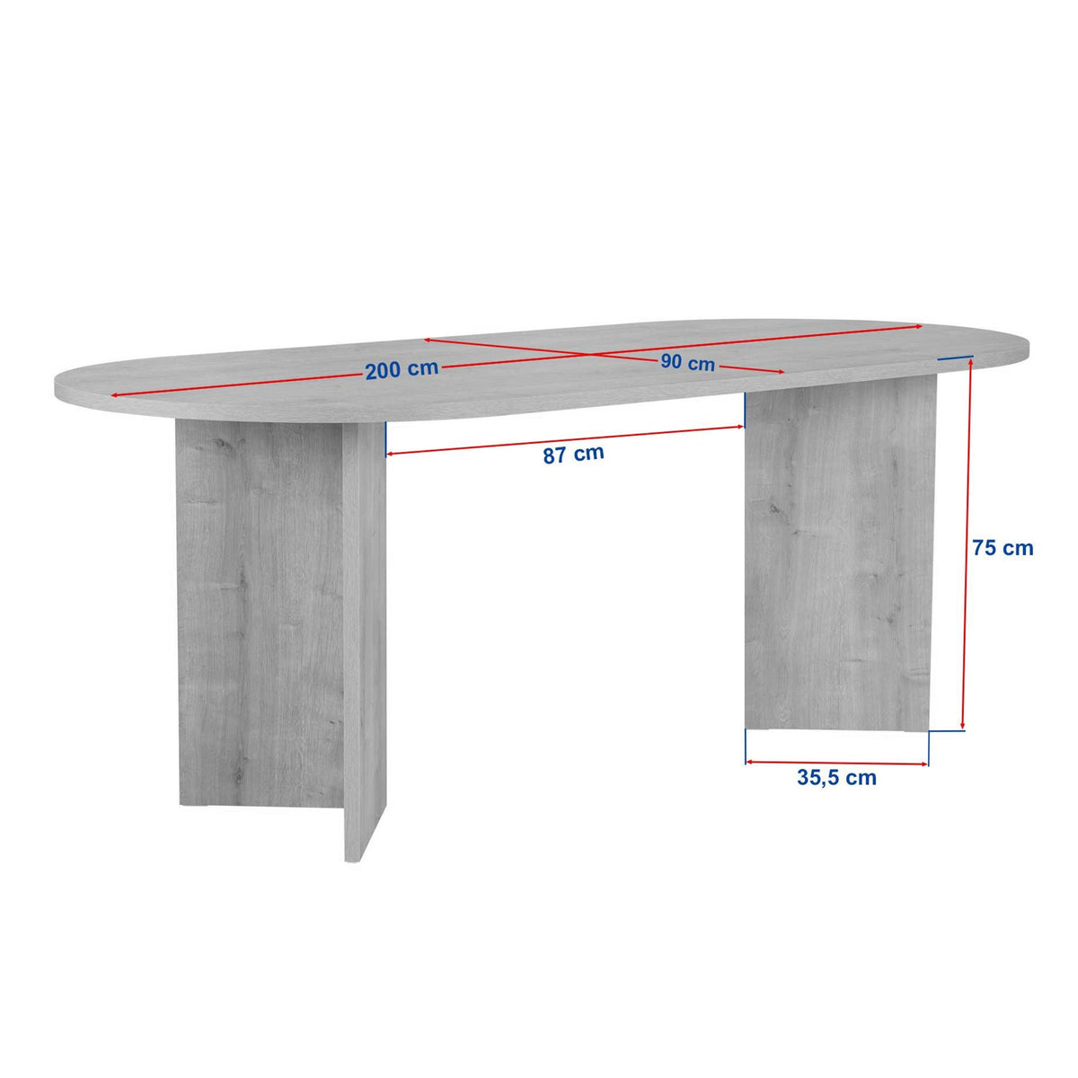 Masă dining, Sabella - Wood Black, Lemn Negru