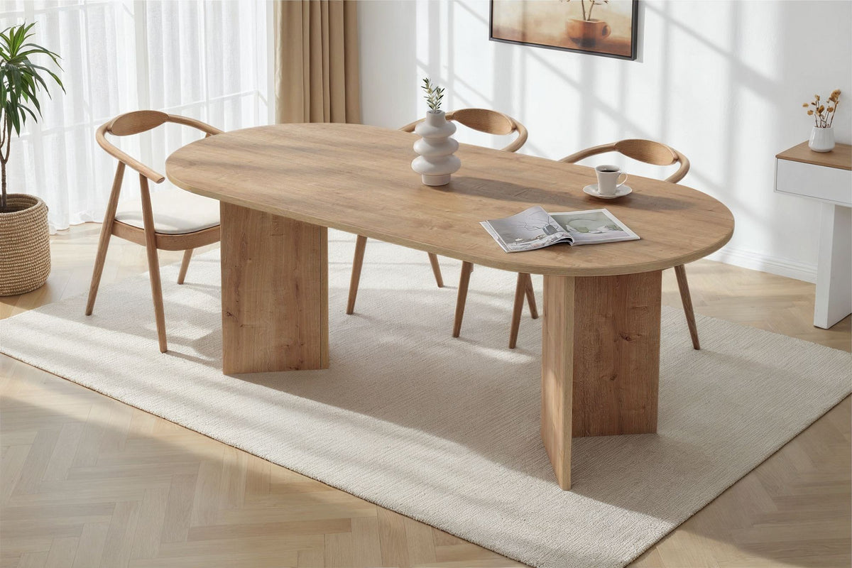 Masă dining, Sabella - Sapphire Oak, Stejar Safir