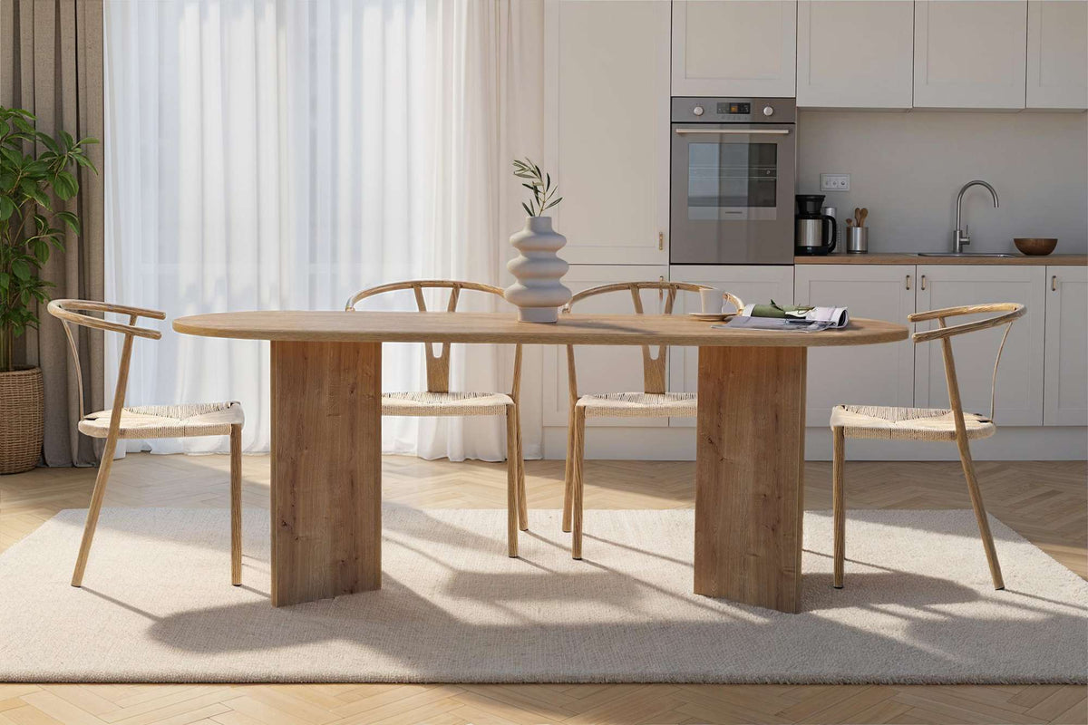Masă dining, Sabella - Sapphire Oak, Stejar Safir