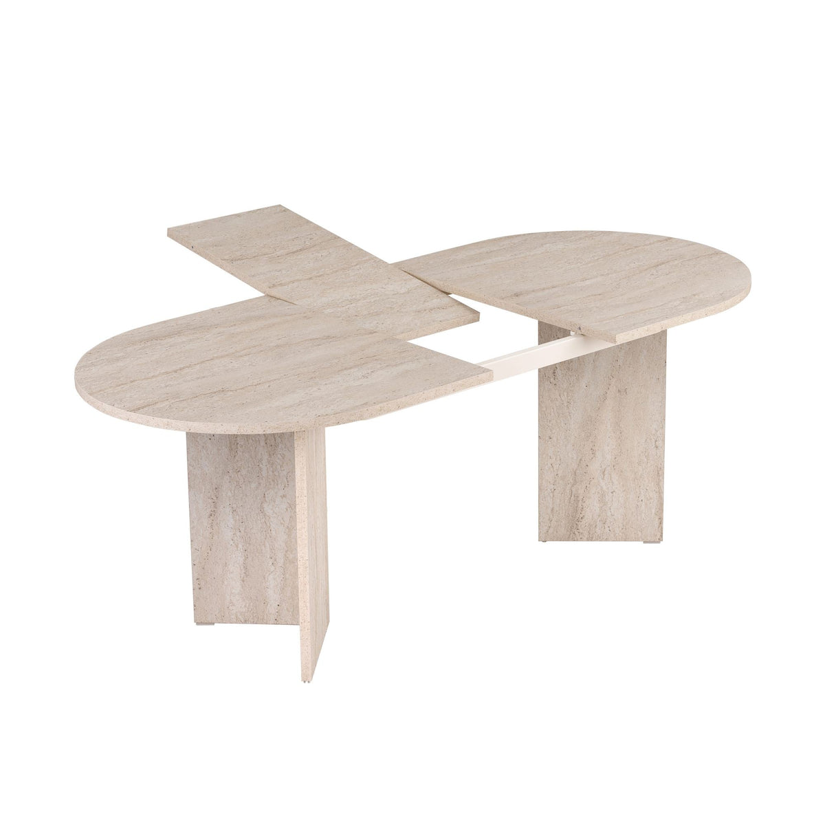 Masă dining extensibilă, Sorell - Travertine, Travertin