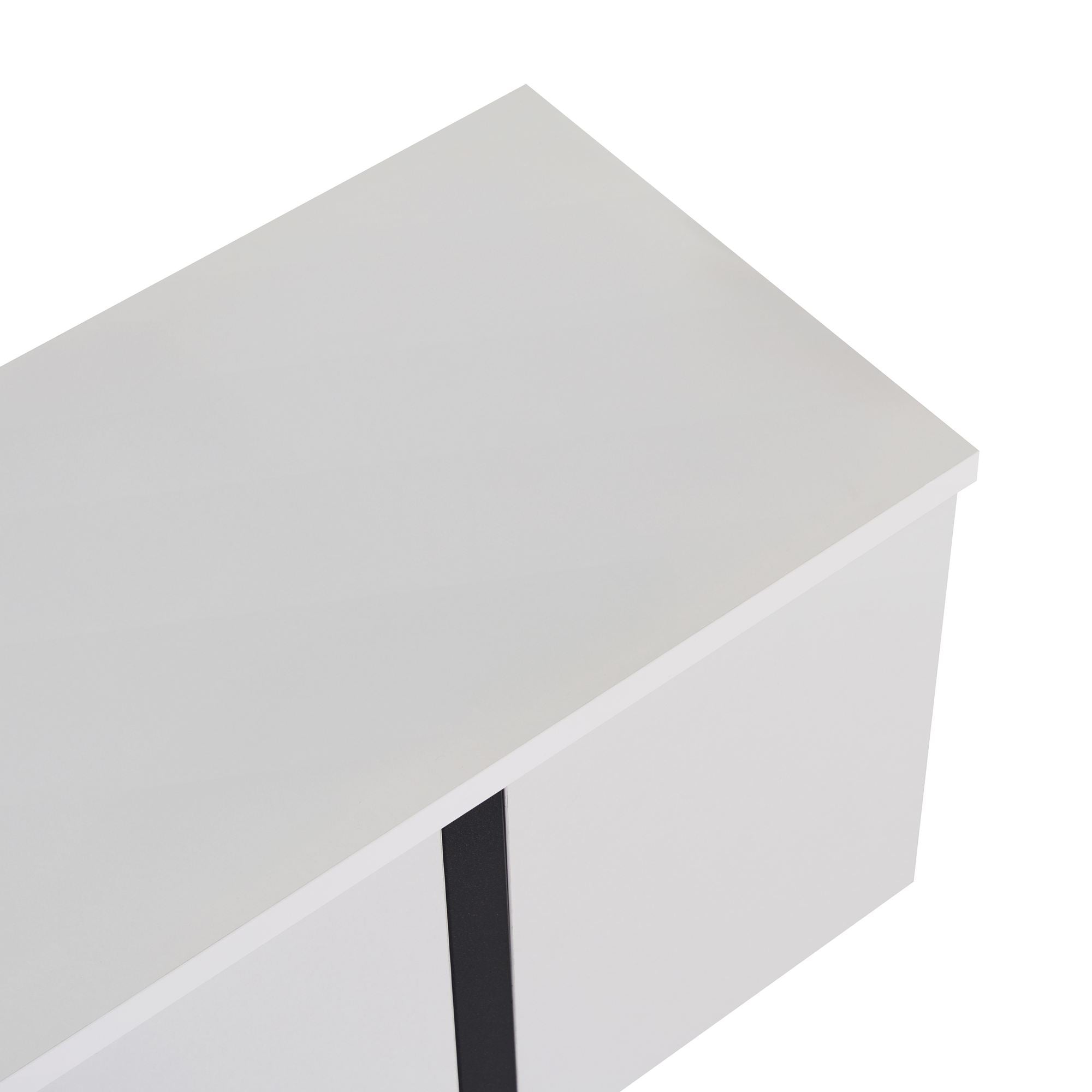 Comodă TV, Onera - White, Black, Alb / Negru