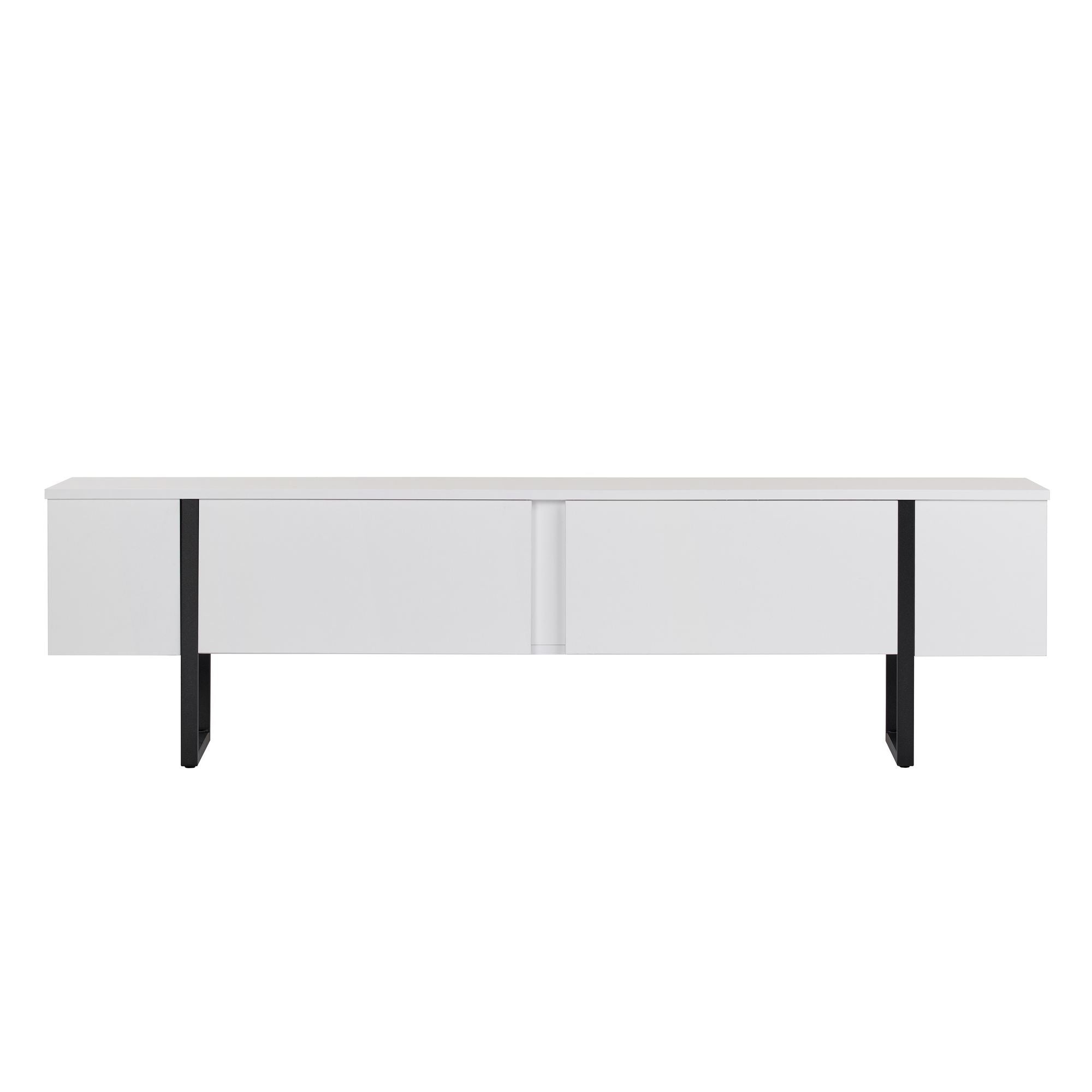 Comodă TV, Onera - White, Black, Alb / Negru