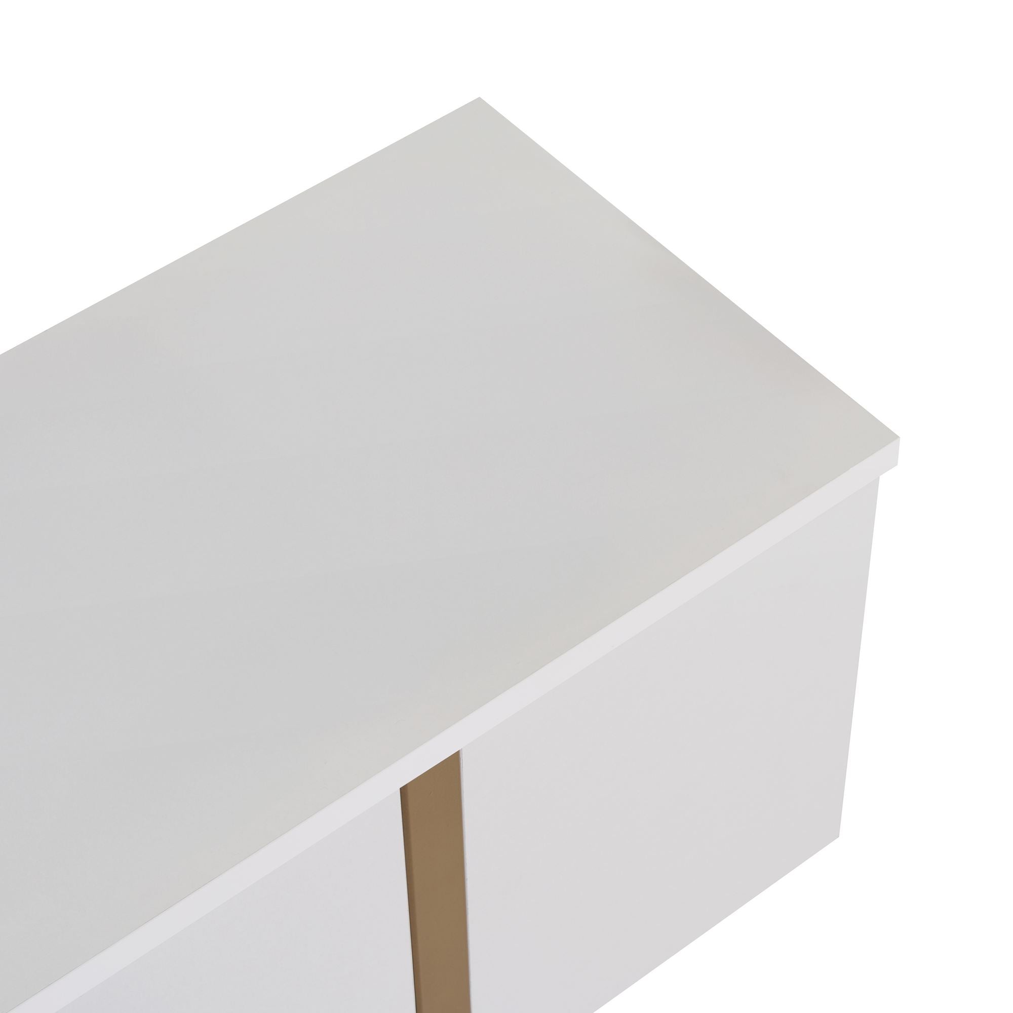 Comodă TV, Onera - White, Gold, Alb / Auriu