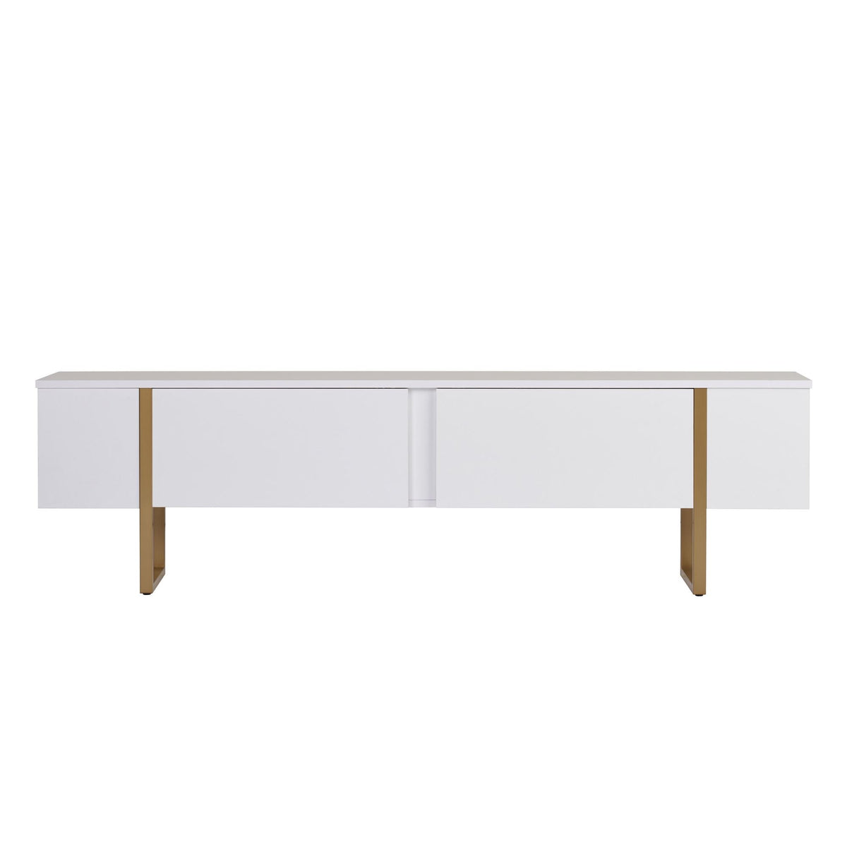 Comodă TV, Onera - White, Gold, Alb / Auriu