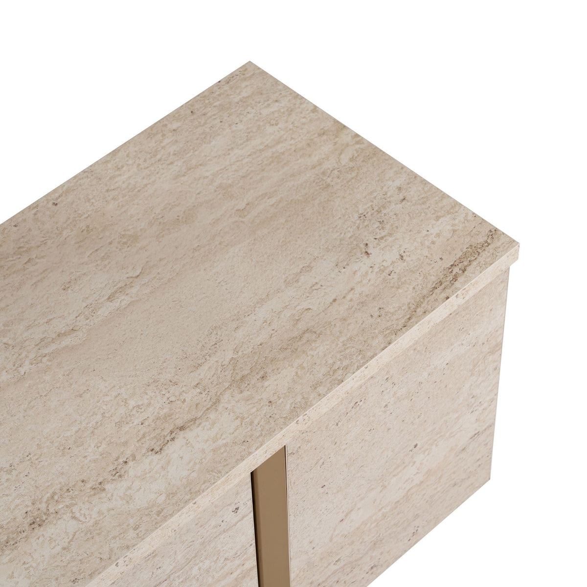Comodă TV, Onera - Travertine, Gold, Travertin / Auriu