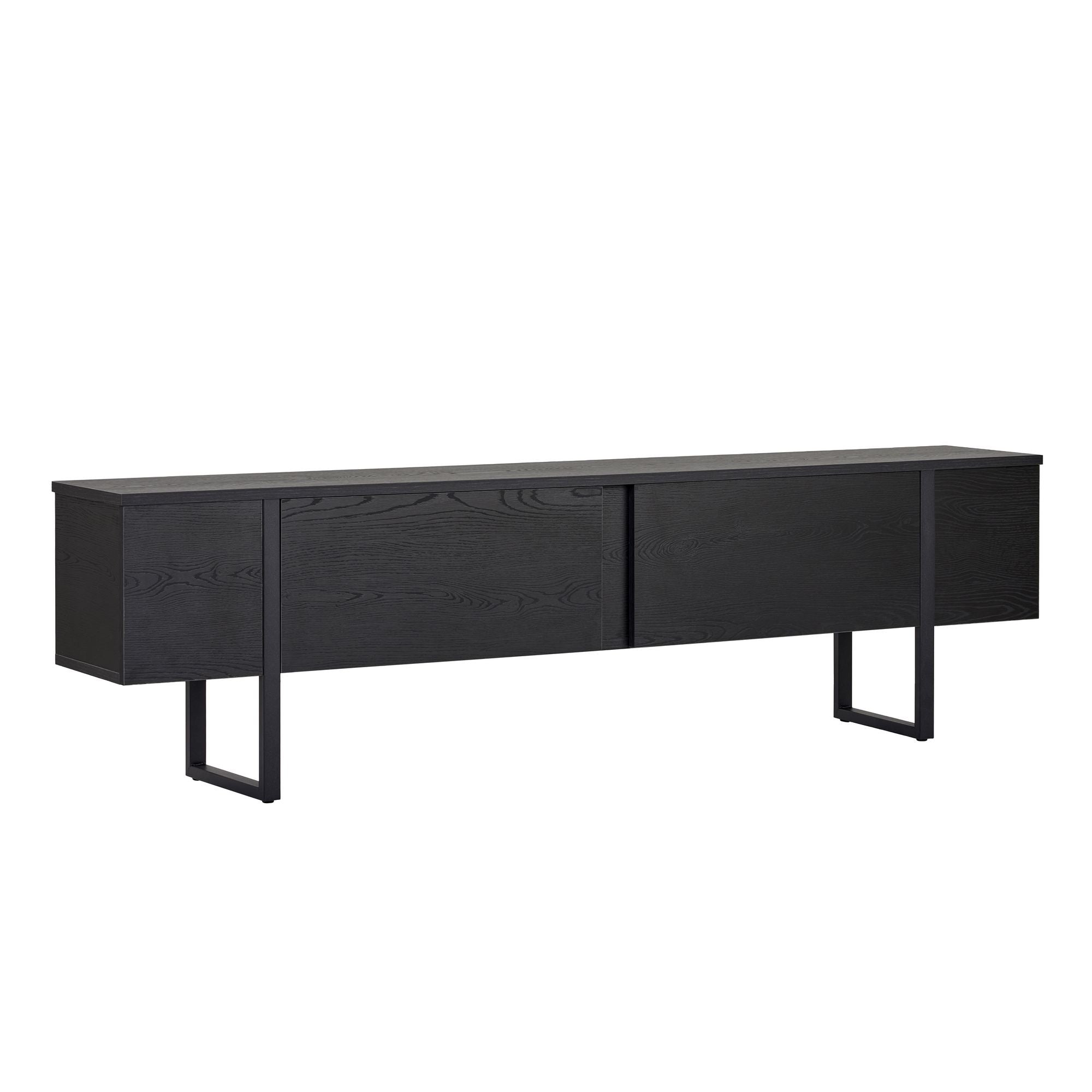 Comodă TV, Onera - Wood Black, Black, Lemn Negru / Negru