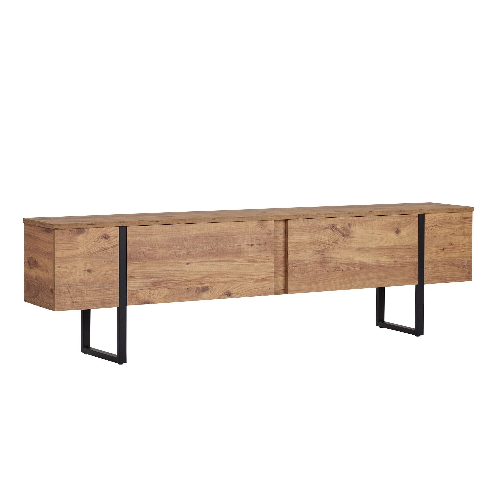 Comodă TV, Onera - Atlantic Pine, Black, Pin Atlantic / Negru