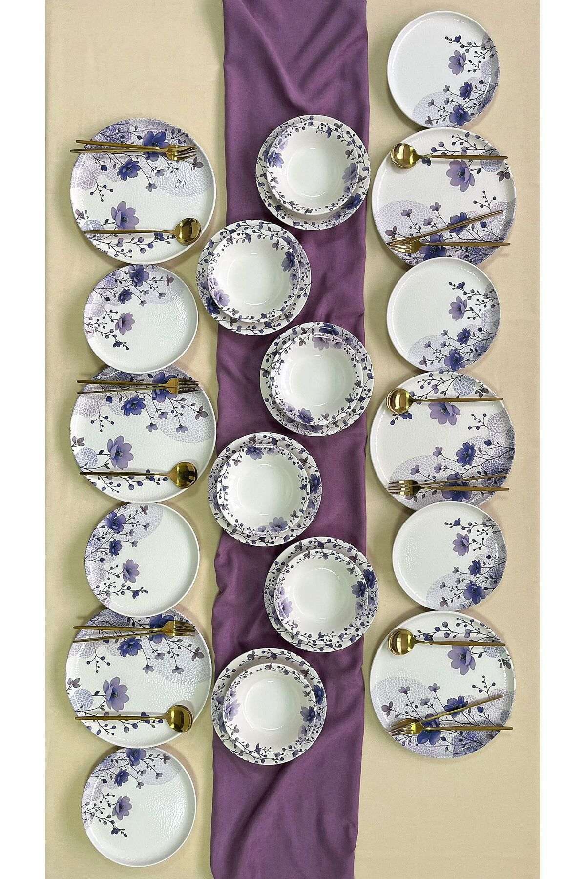 Set veselă (24 piese), BaharRolyefliLux24, Multicolor