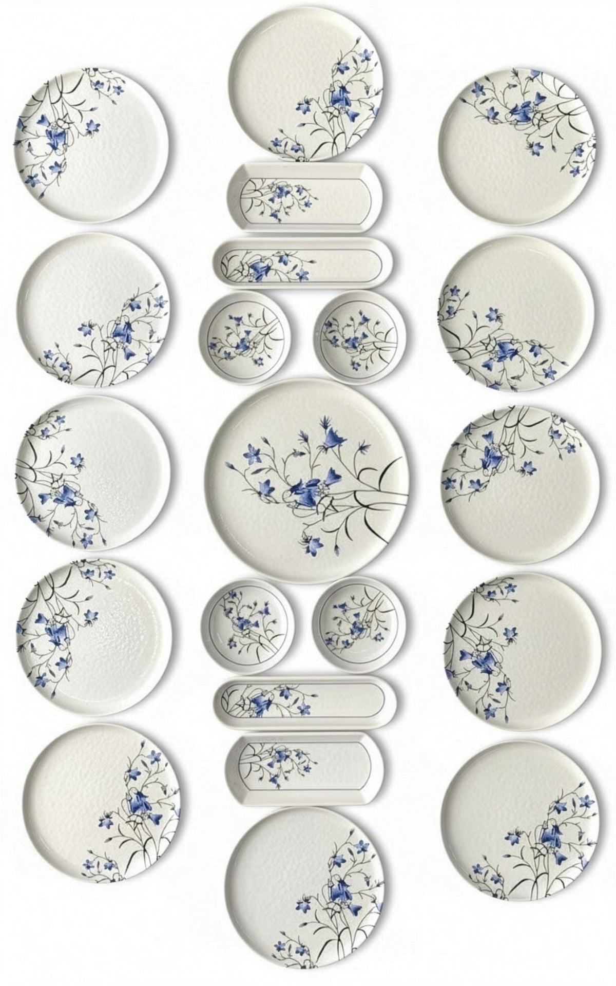 Set mic dejun (21 piese), Seed Blue 21, Albastru / Alb