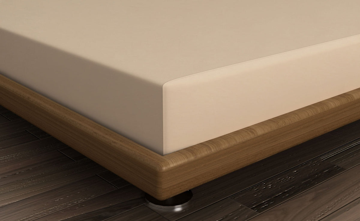 Cearșaf pat single cu elastic ranforce, Beige, Bej