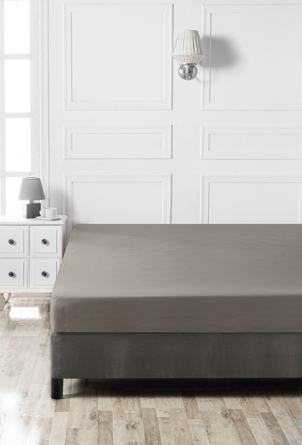 Cearșaf pat single cu elastic ranforce, Anthracite, Antracit