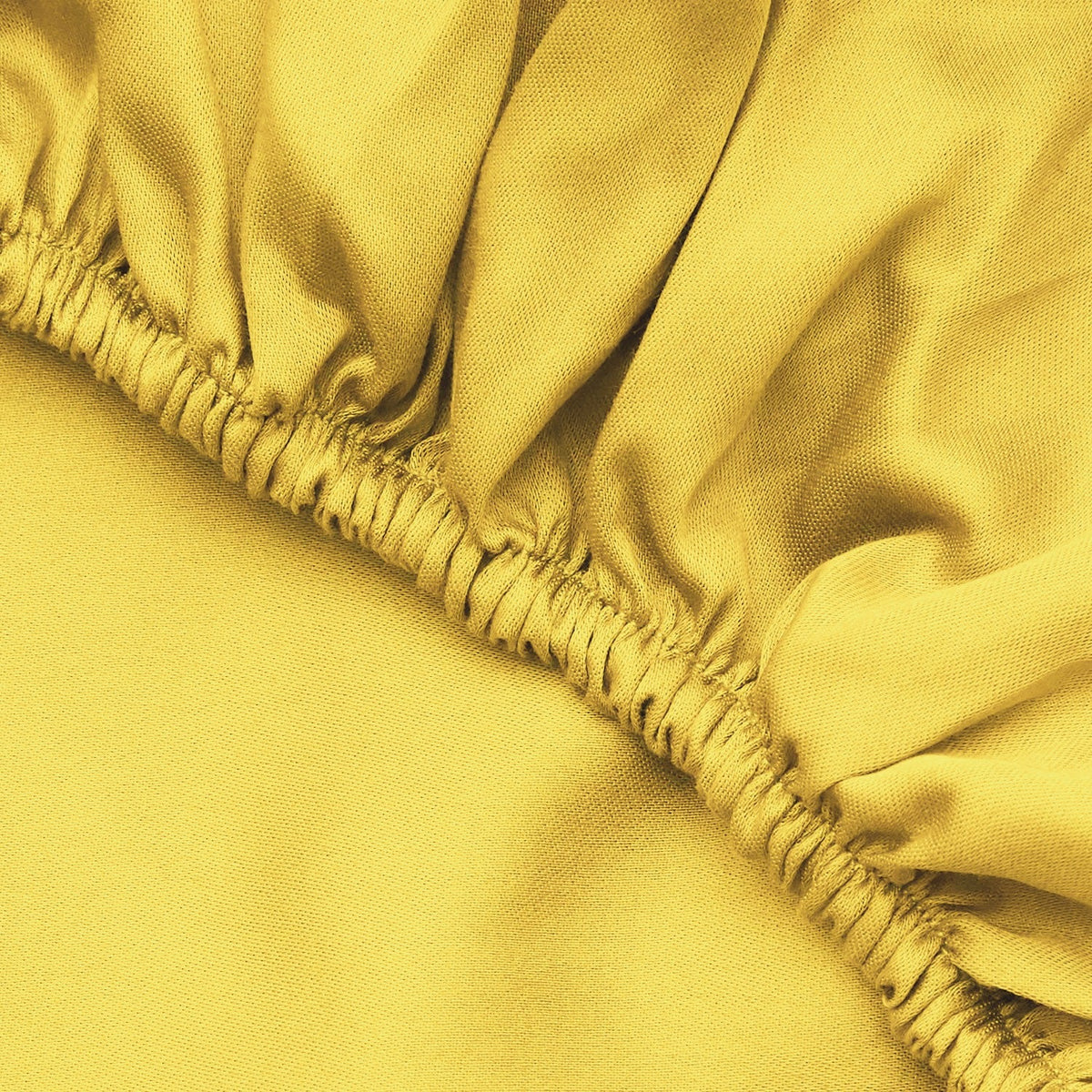 Cearșaf pat single cu elastic ranforce, Dark Yellow, Galben închis