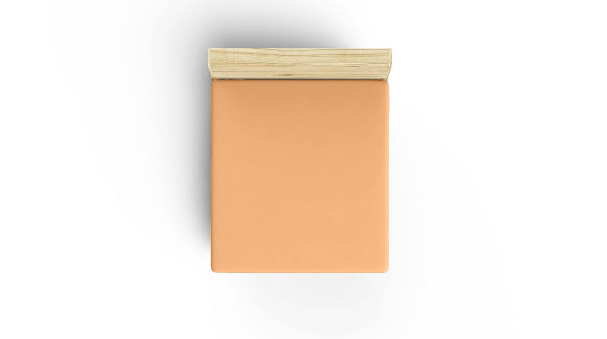 Cearșaf pat dublu cu elastic ranforce, Pale Orange, Portocaliu pal