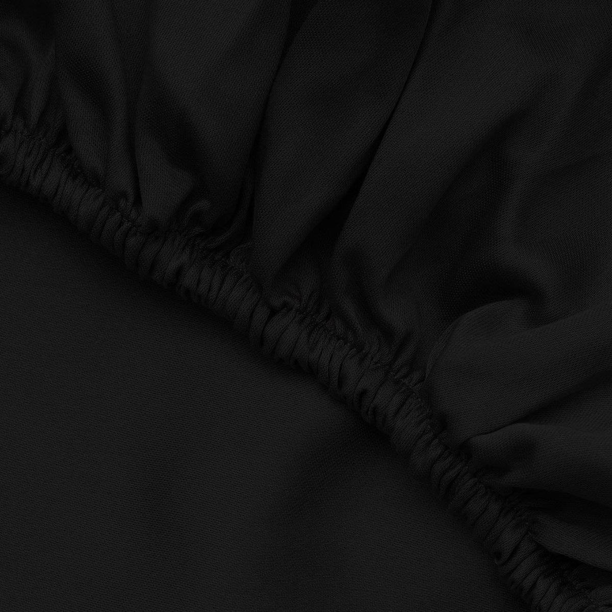 Cearșaf satin pat dublu cu elastic, De Black, Negru