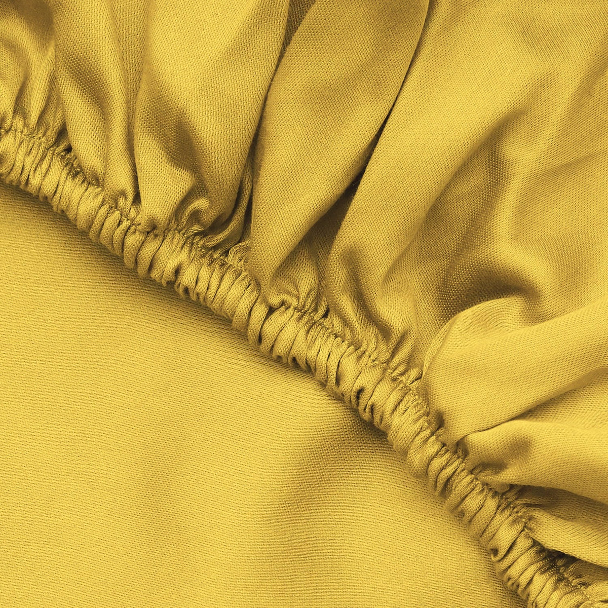 Cearșaf pat king cu elastic ranforce, Dark Yellow, Galben închis
