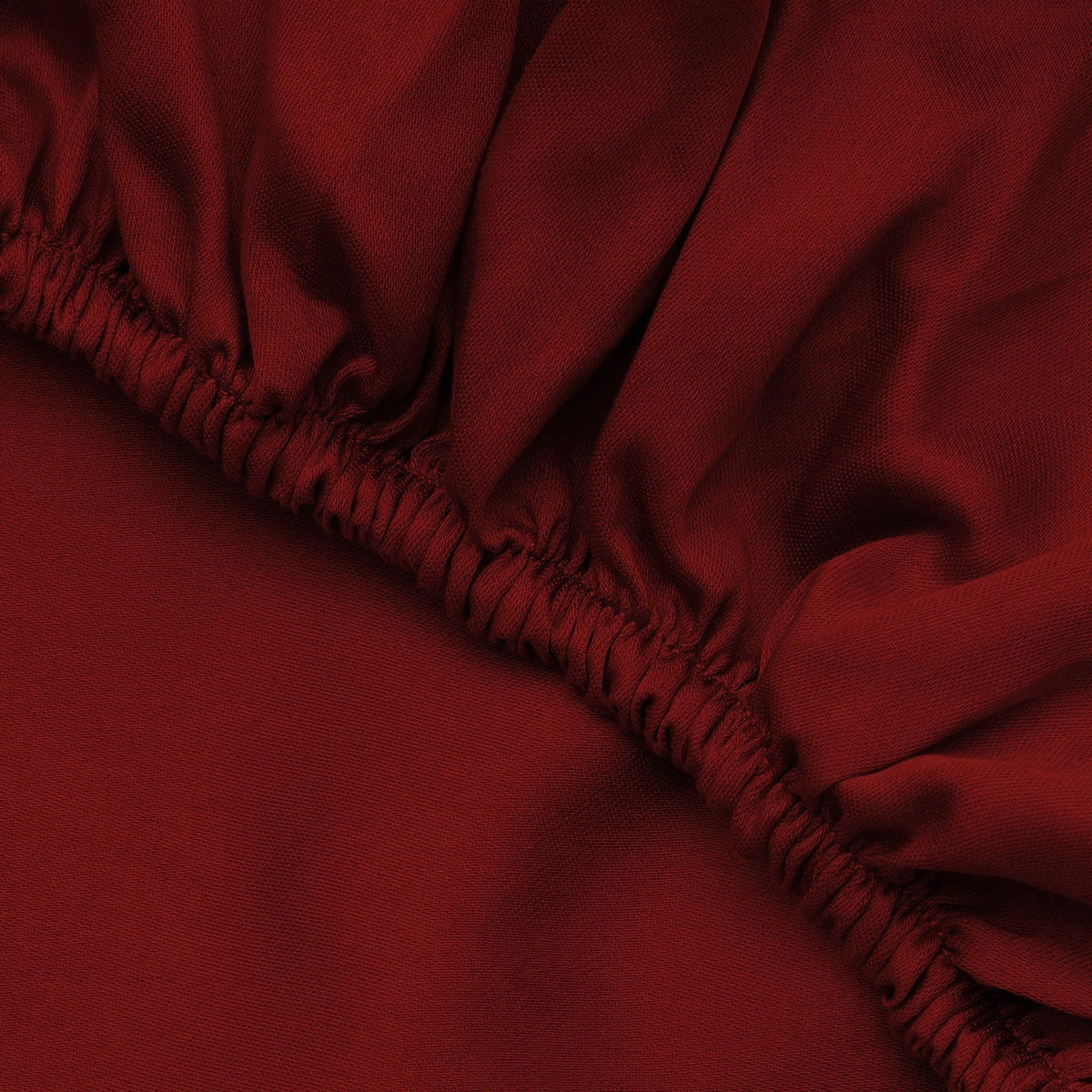 Cearșaf satin pat super king cu elastic, De Maroon, Vișiniu